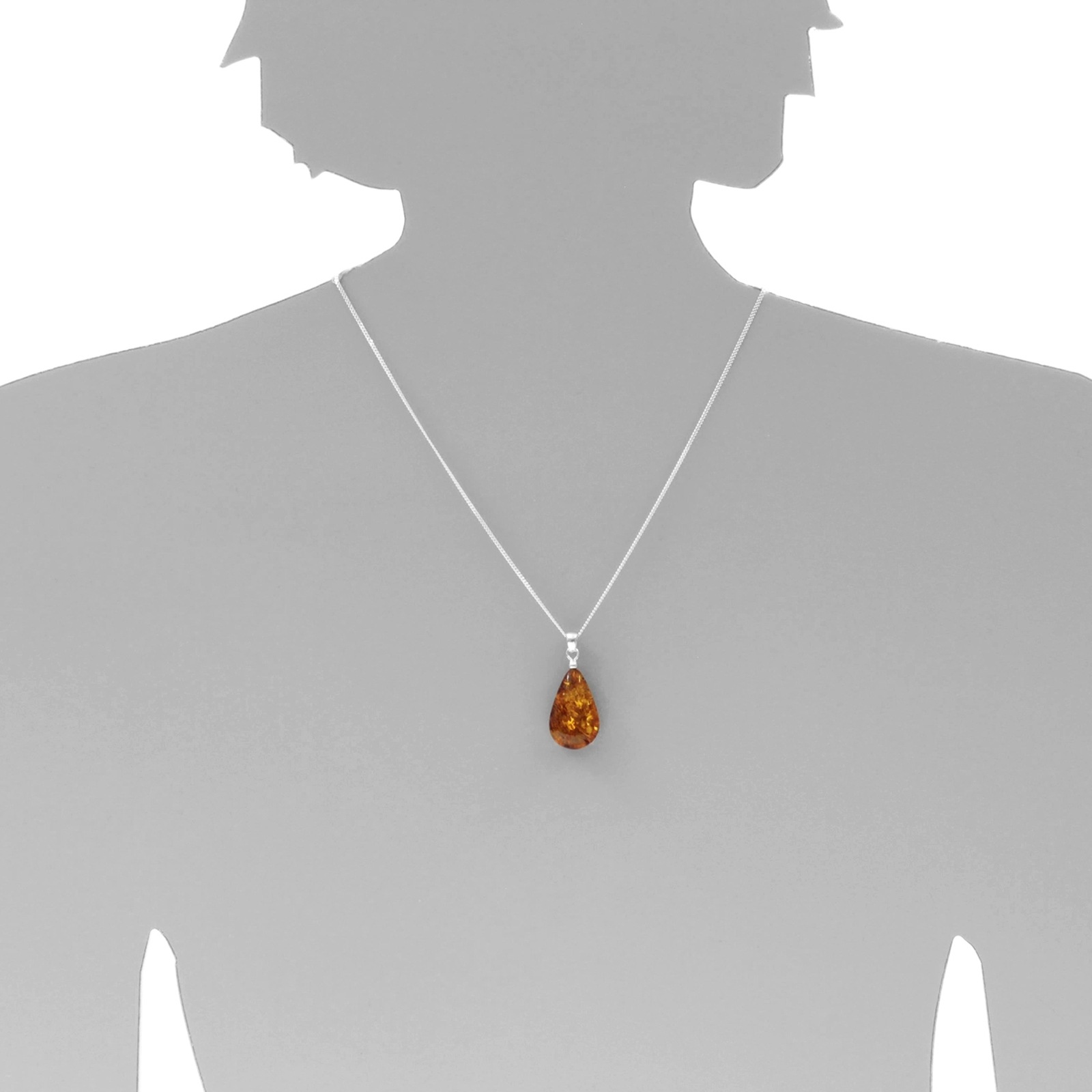 OSTSEE-SCHMUCK Kettenanhänger »- Tropfen ca. 26 mm lang - Silber 925/000 - Bernstein -,«