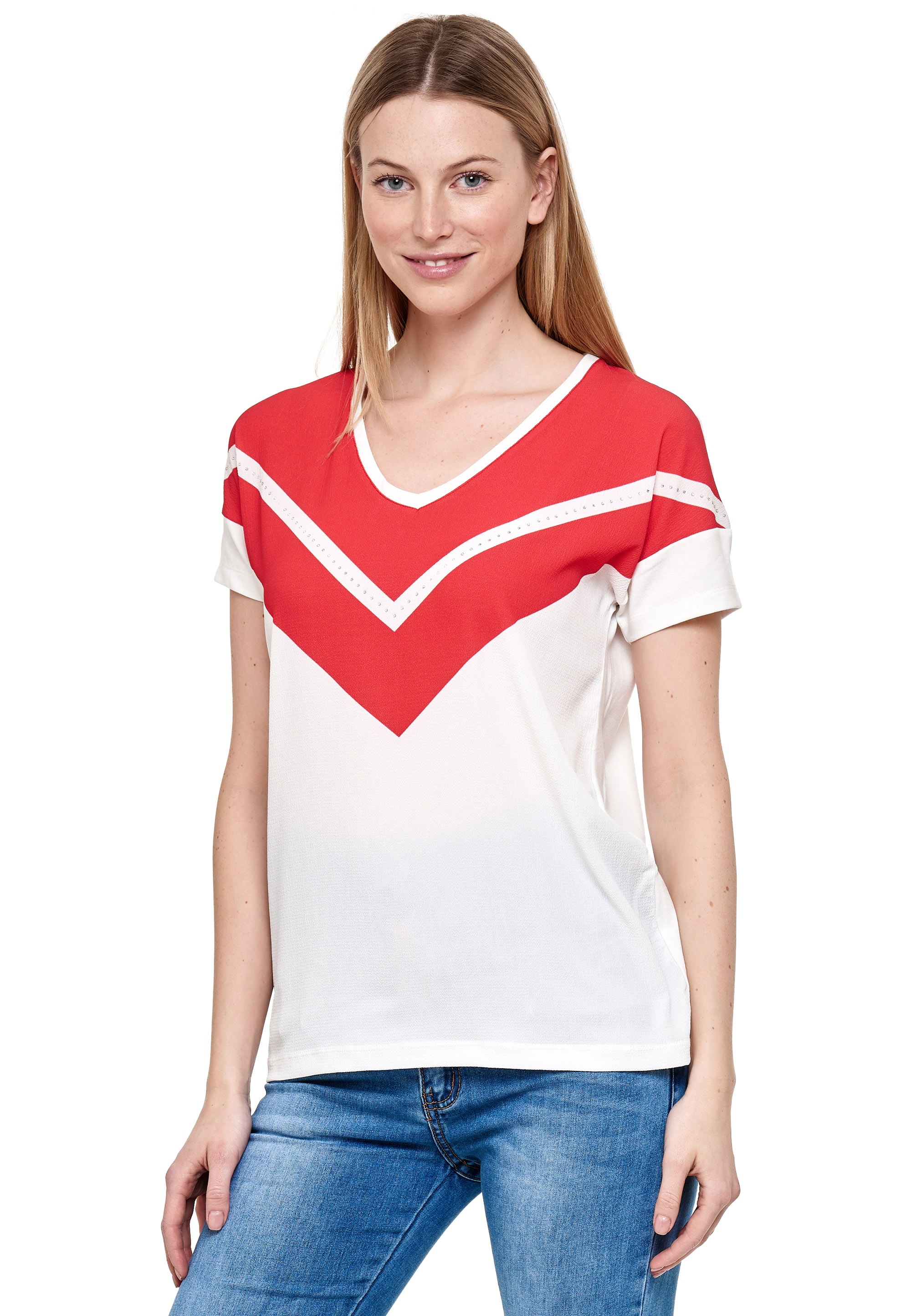Decay T-Shirt, mit modischem Perlenbesatz