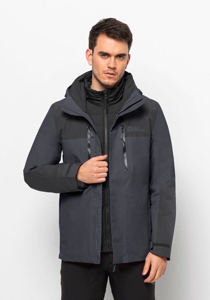 Jack Wolfskin 3-in-1-Funktionsjacke "JASPER 3IN1 JKT M", (2 teilig), mit Kapuze