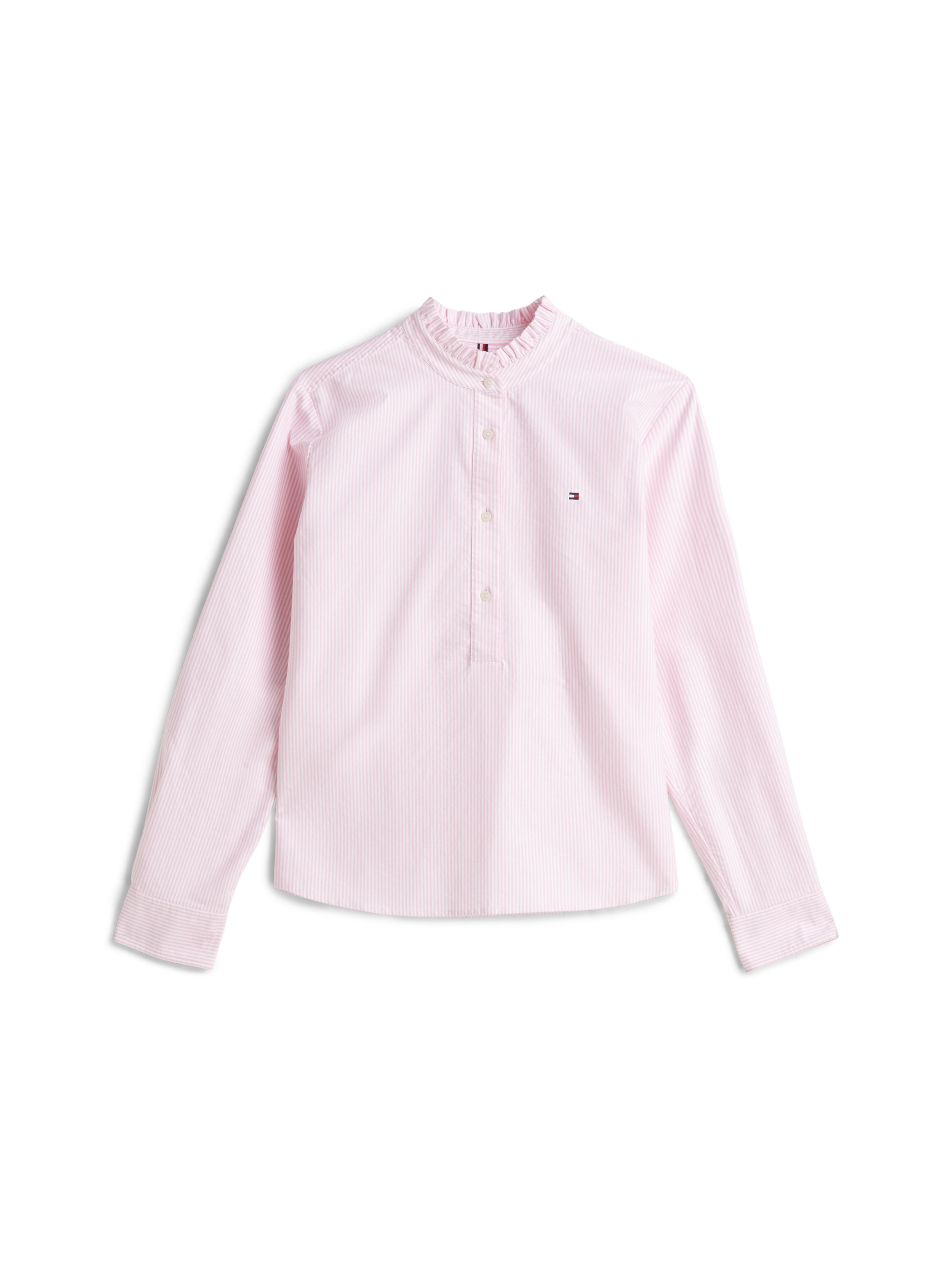 Tommy Hilfiger Langarmbluse »OXFORD RUFFLE NECK SHIRT«
