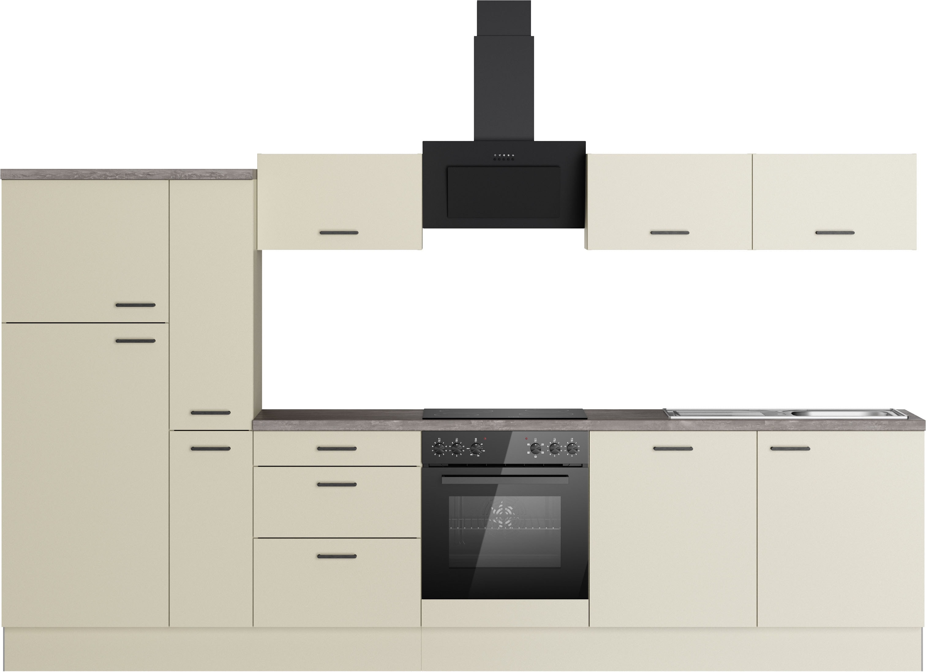 KOCHSTATION "KS-Sion" Breite 330 cm, schnelle Montage mit OPTIsnap, wahlweise mit E-Geräten