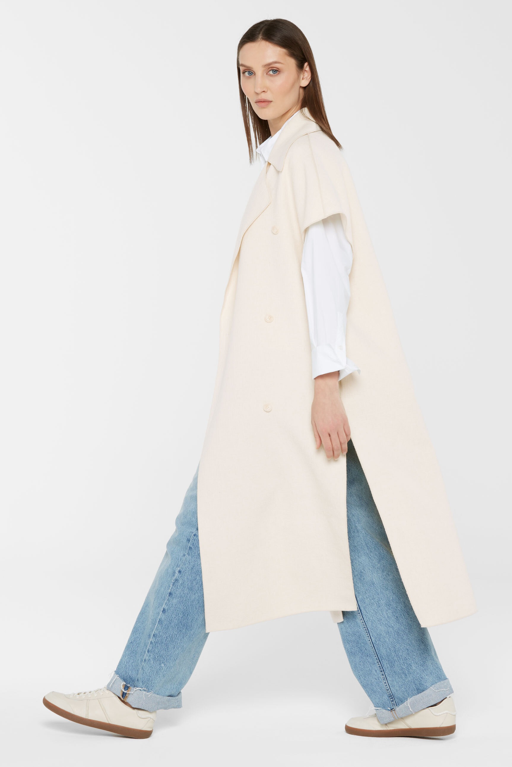 SENSES.THE LABEL Longweste mit Schlitze an den Seiten günstig online kaufen