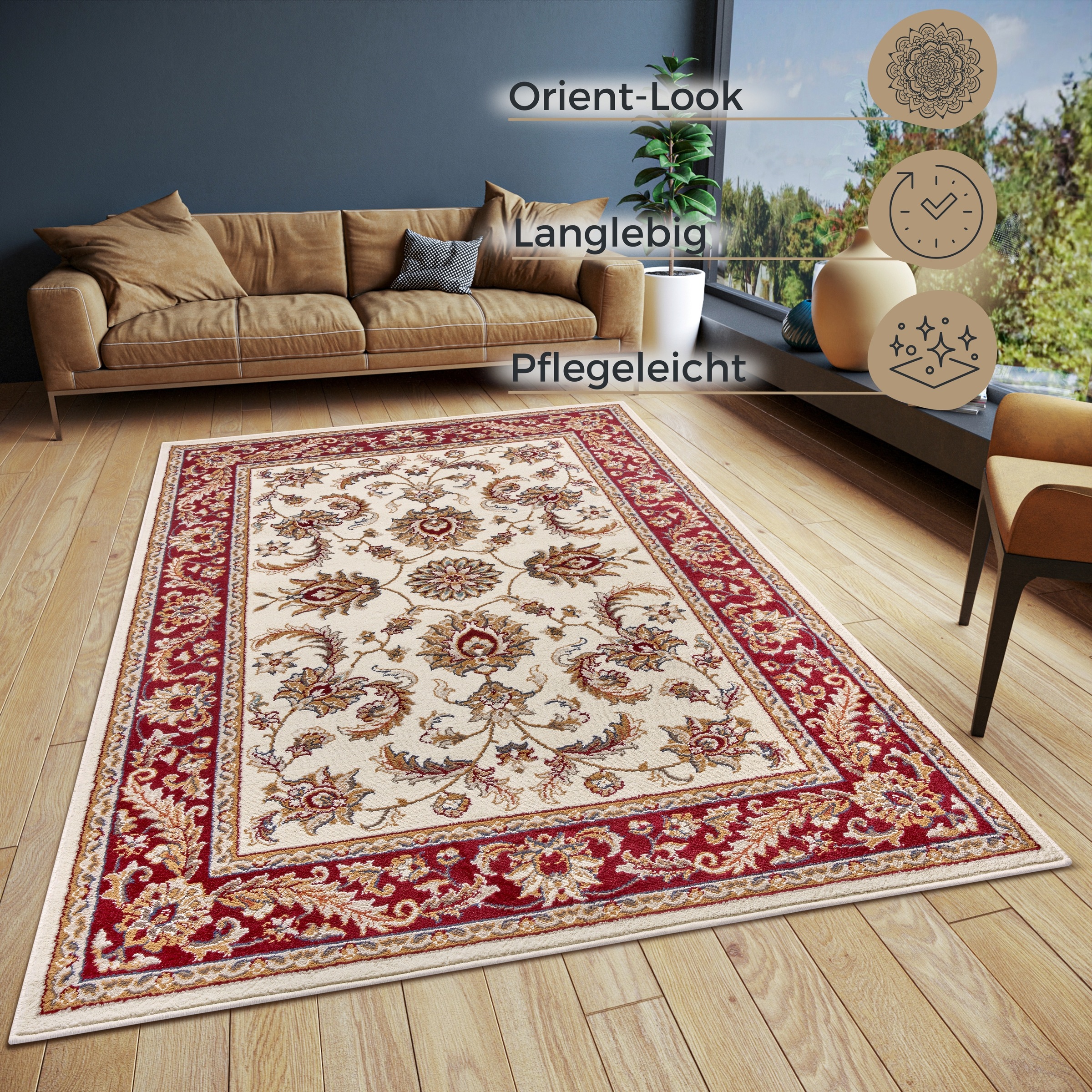 Thumbnail - HANSE Home Teppich "Reni" rechteckig 8 mm Höhe Läufer, Orientalisch, Kurzflor, Wohnzimmer, Schlafzimmer, Esszimmer