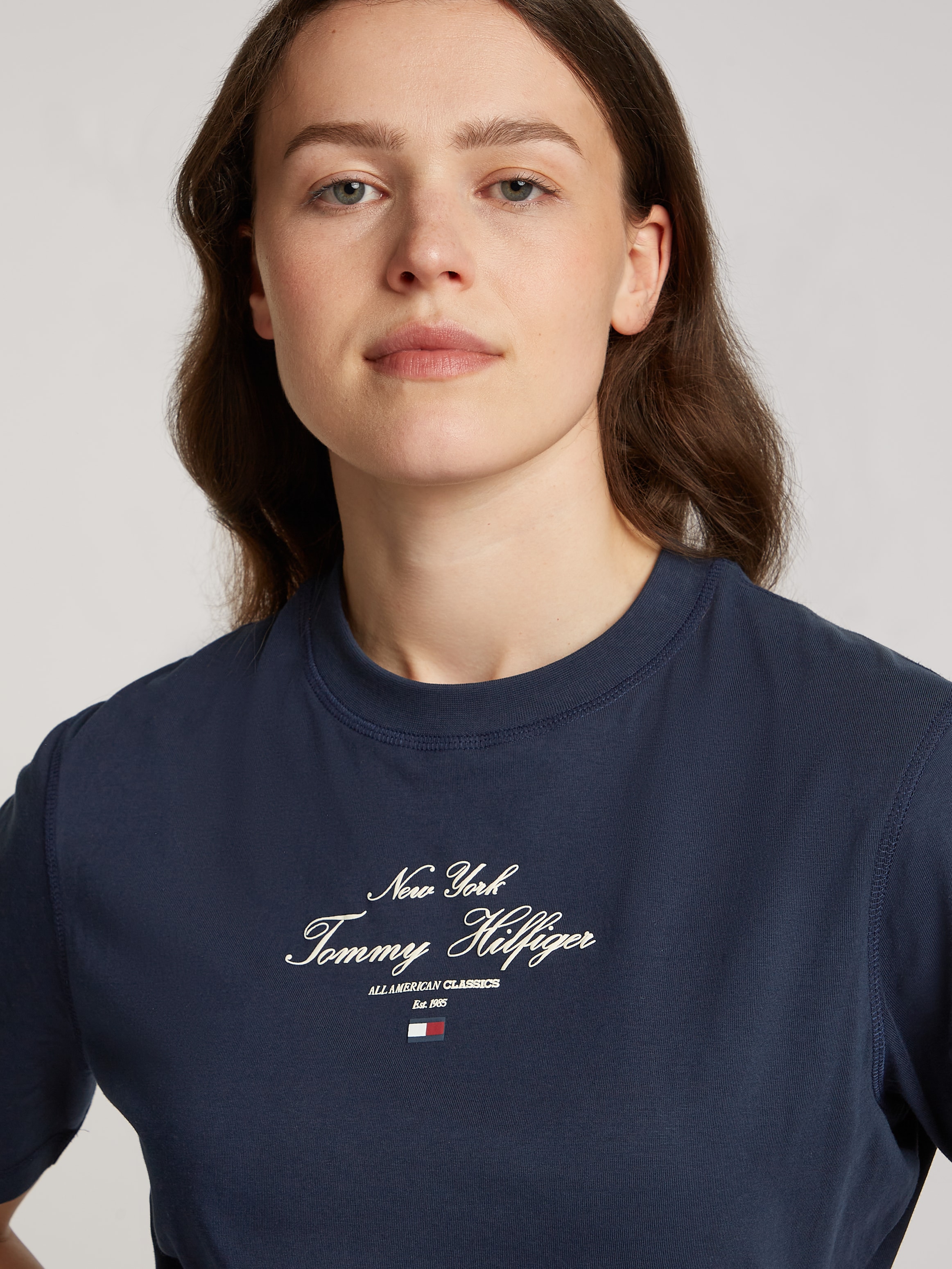 Tommy Hilfiger Shirtkleid »REG SCRIPT TEE DRESS SS«, mit Logoschriftzug