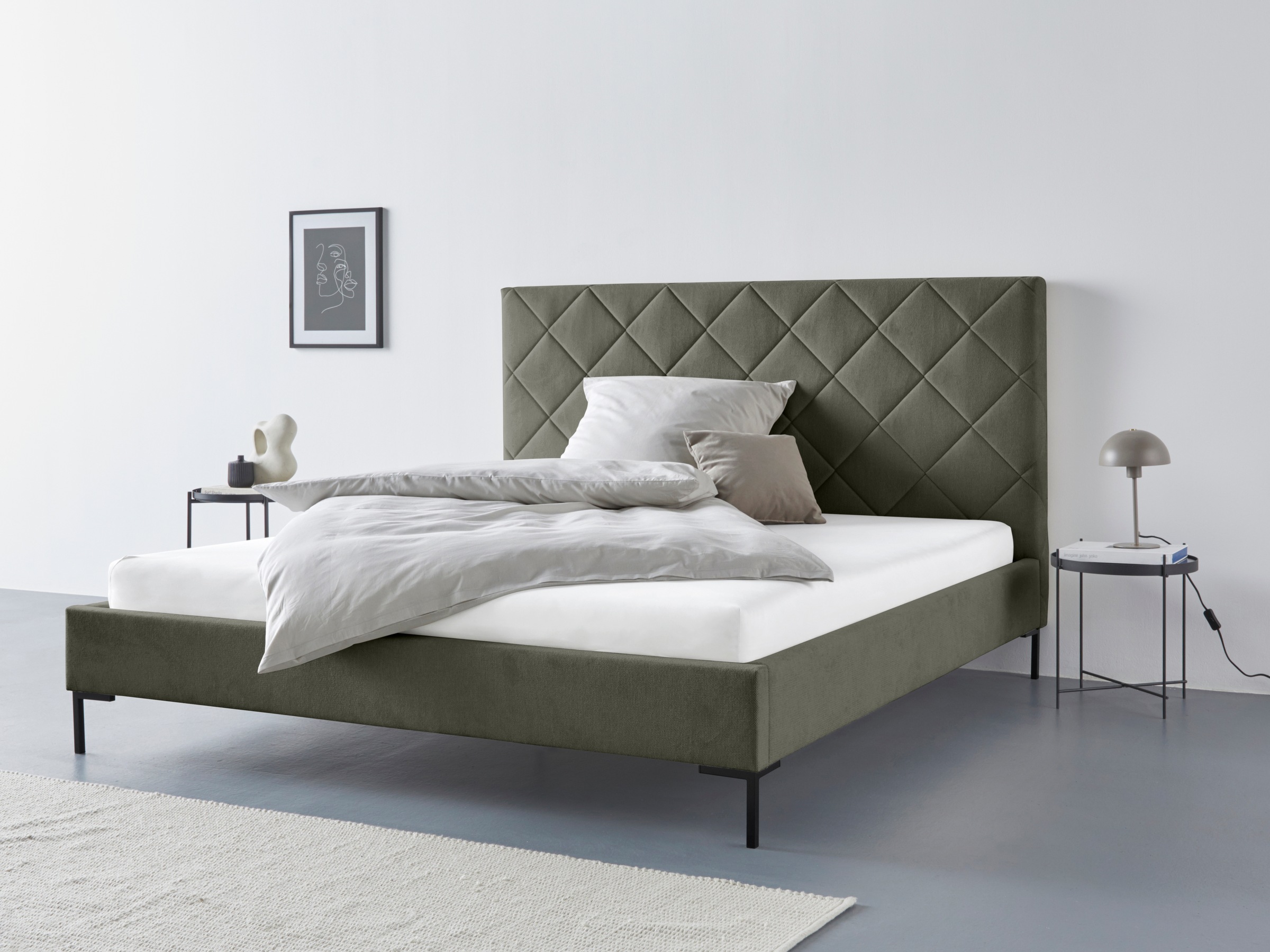 Home affaire Polsterbett "Charlott" Modernes Polsterbett mit oder ohne Latt günstig online kaufen