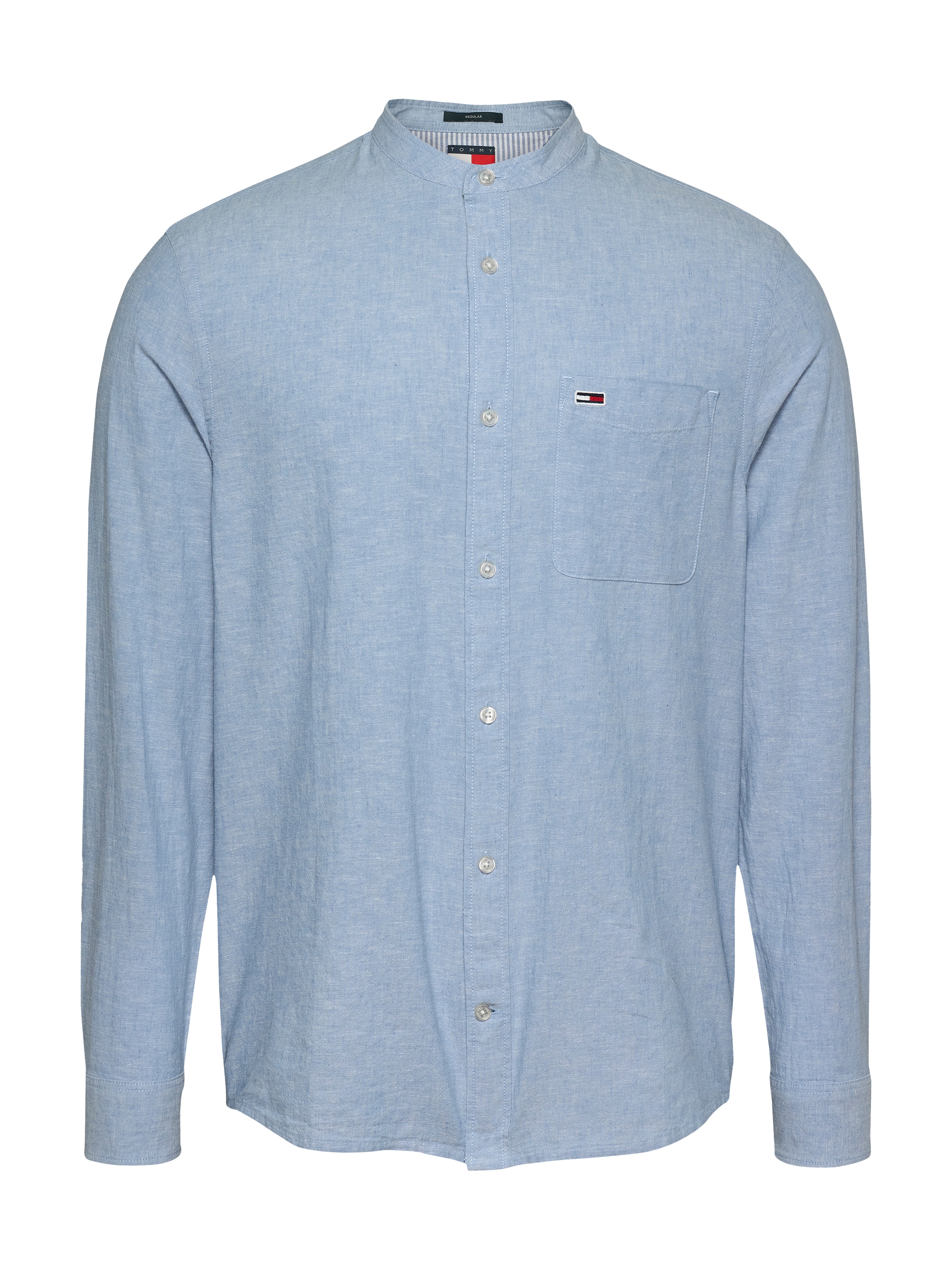 Tommy Jeans Langarmhemd »TJM LINEN MIX BAND COLLAR SHIRT«