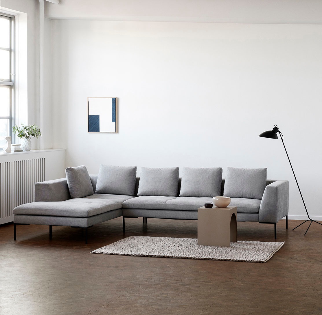 FLEXLUX Ecksofa »Loano«, modernes Sofa, frei im Raum stellbar, lose Kissen,  Kaltschaum im Sitz | BAUR