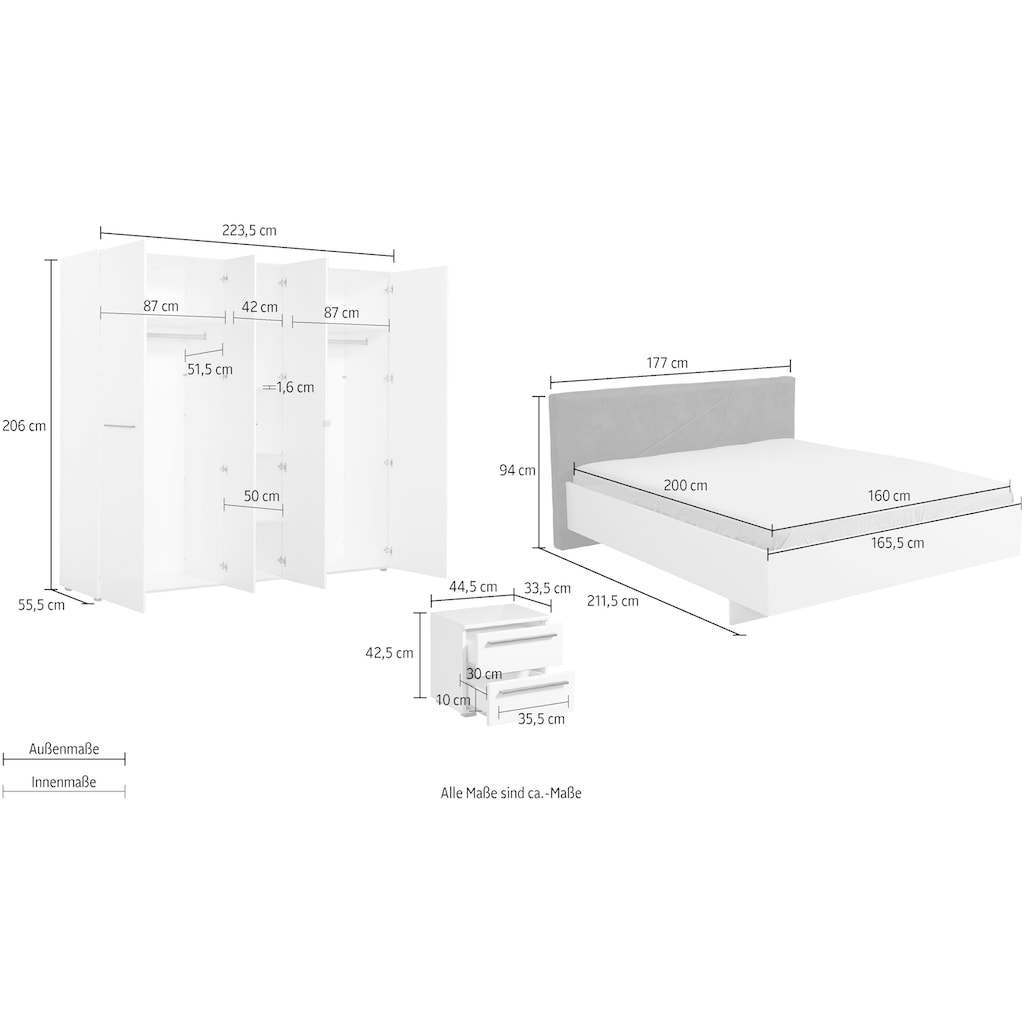 INOSIGN Schlafzimmer-Set »Ksanti«, (4 St.)