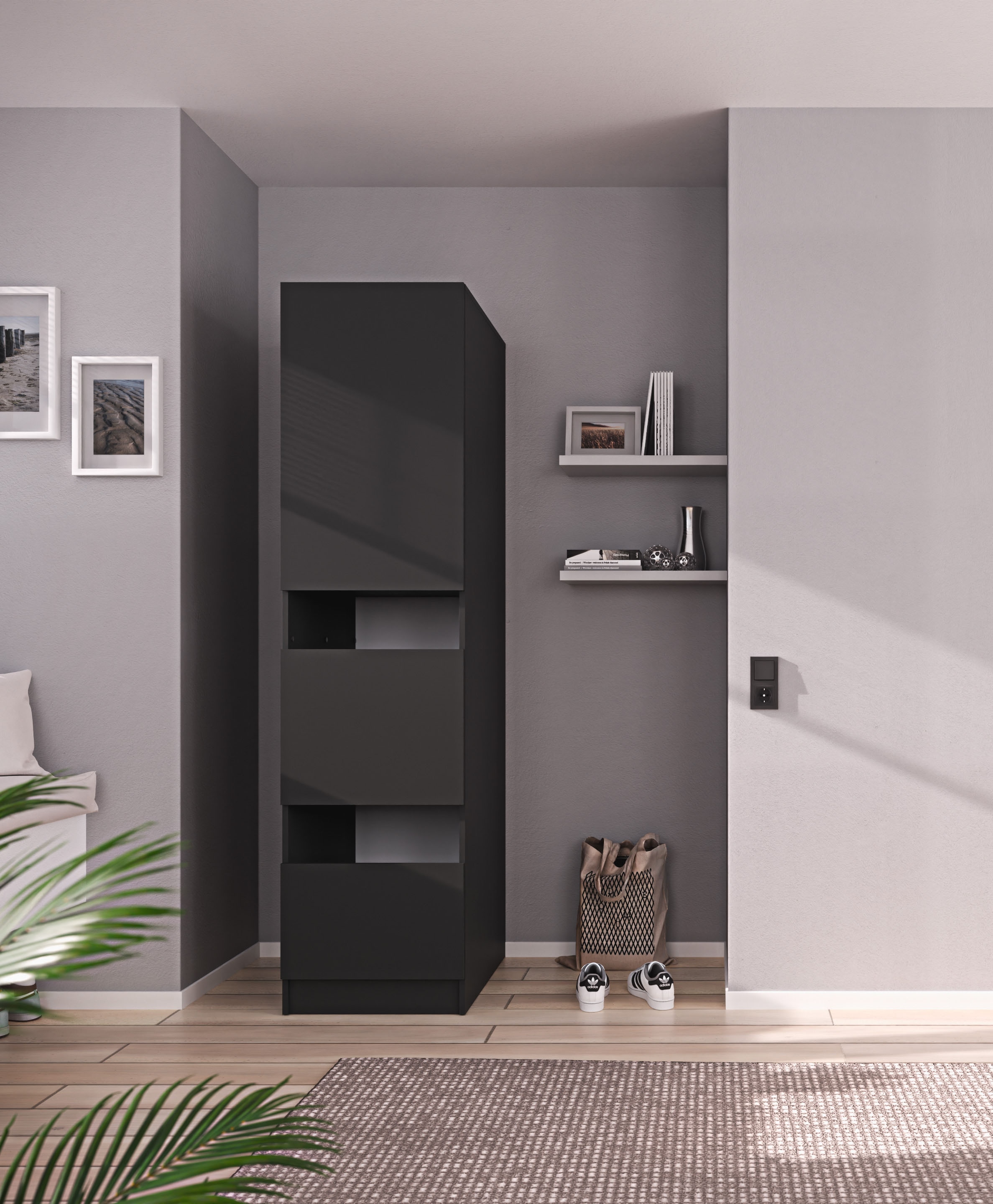 BASIC by Balculina Wäscheschrank »Washhome B/T/H 50x200x68 cm« 1 Stk. tlg. Breite 50cm, höhenverstellbare Metallfüße