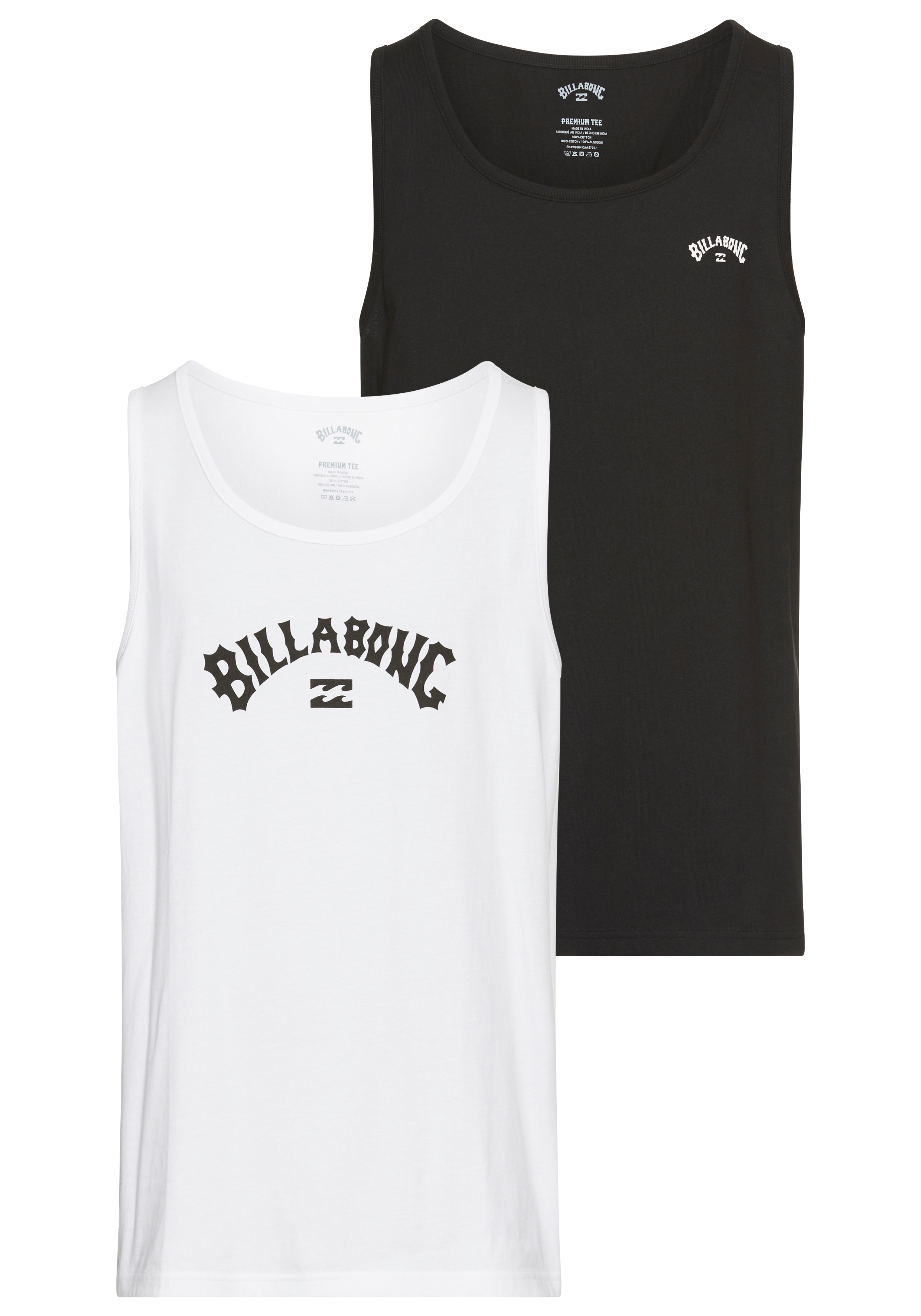 Billabong Tanktop "ARCH WAVE" Packung, 2er-Pack, 2 Stk. ärmelloses Tanktop, 2er-Pack, aus Baumwolle