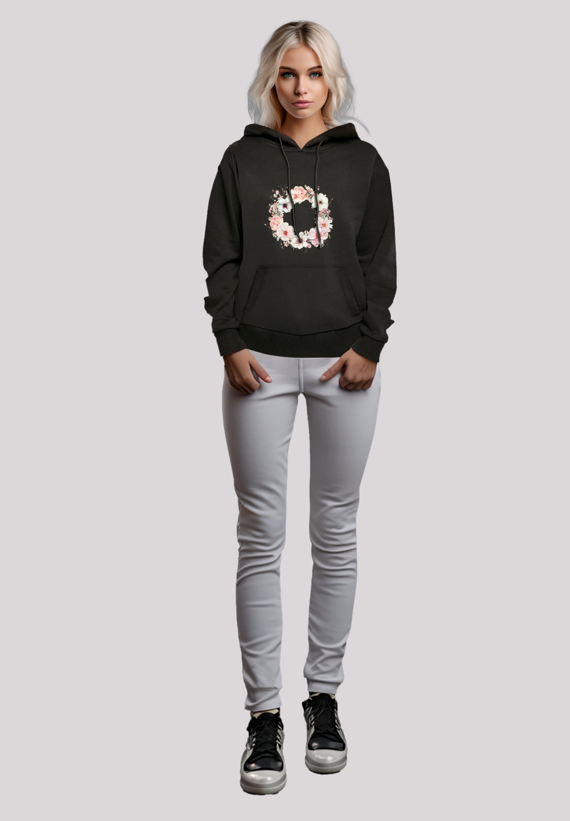 F4NT4STIC Kapuzenpullover »Rosa Blumenkranz«, Premium Qualität