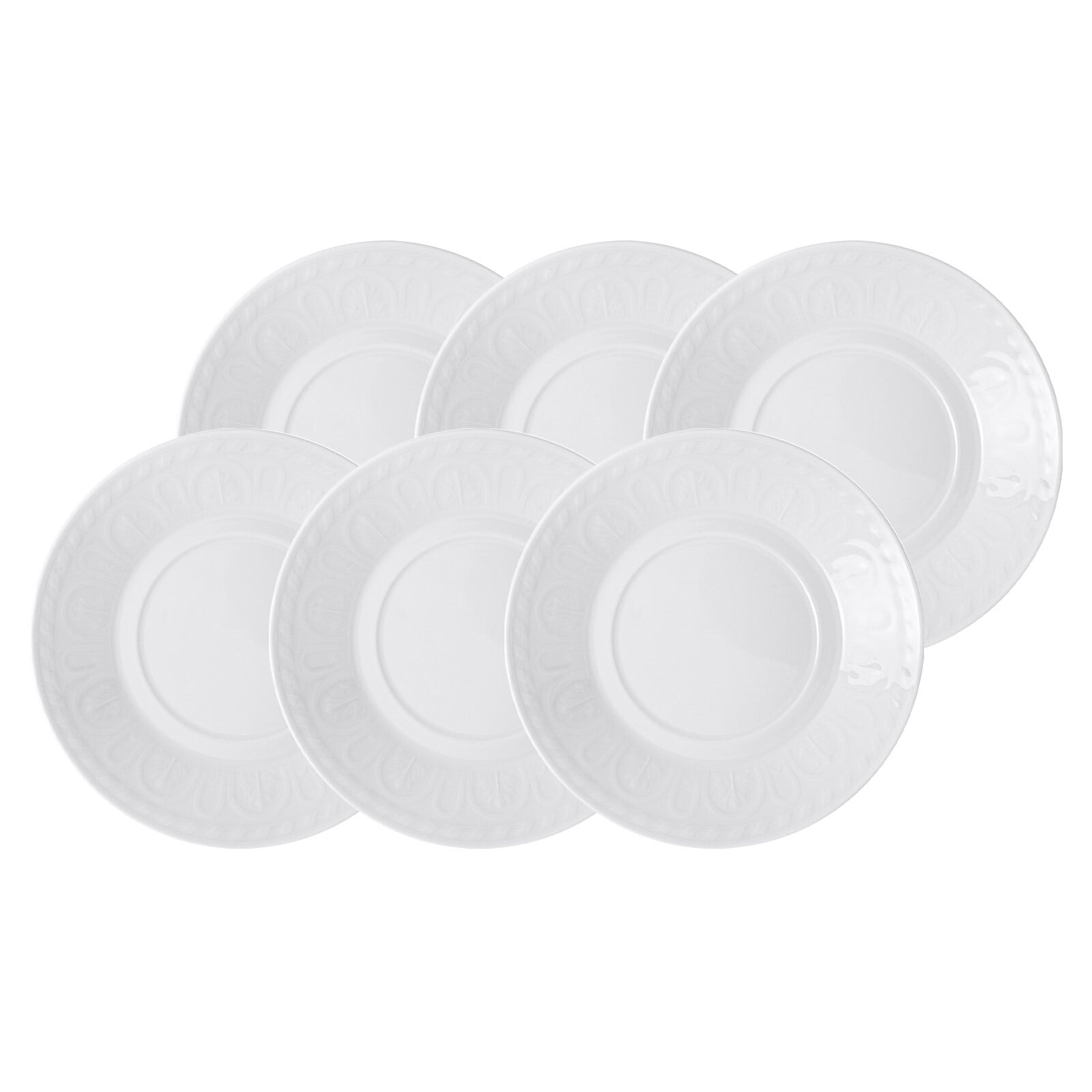 Villeroy & Boch Untertasse "Frühstücks- / Suppenuntertasse Cellini ø 18 cm 6er Set weiß" Spülmaschinengeeignet, Mikrowellenfest
