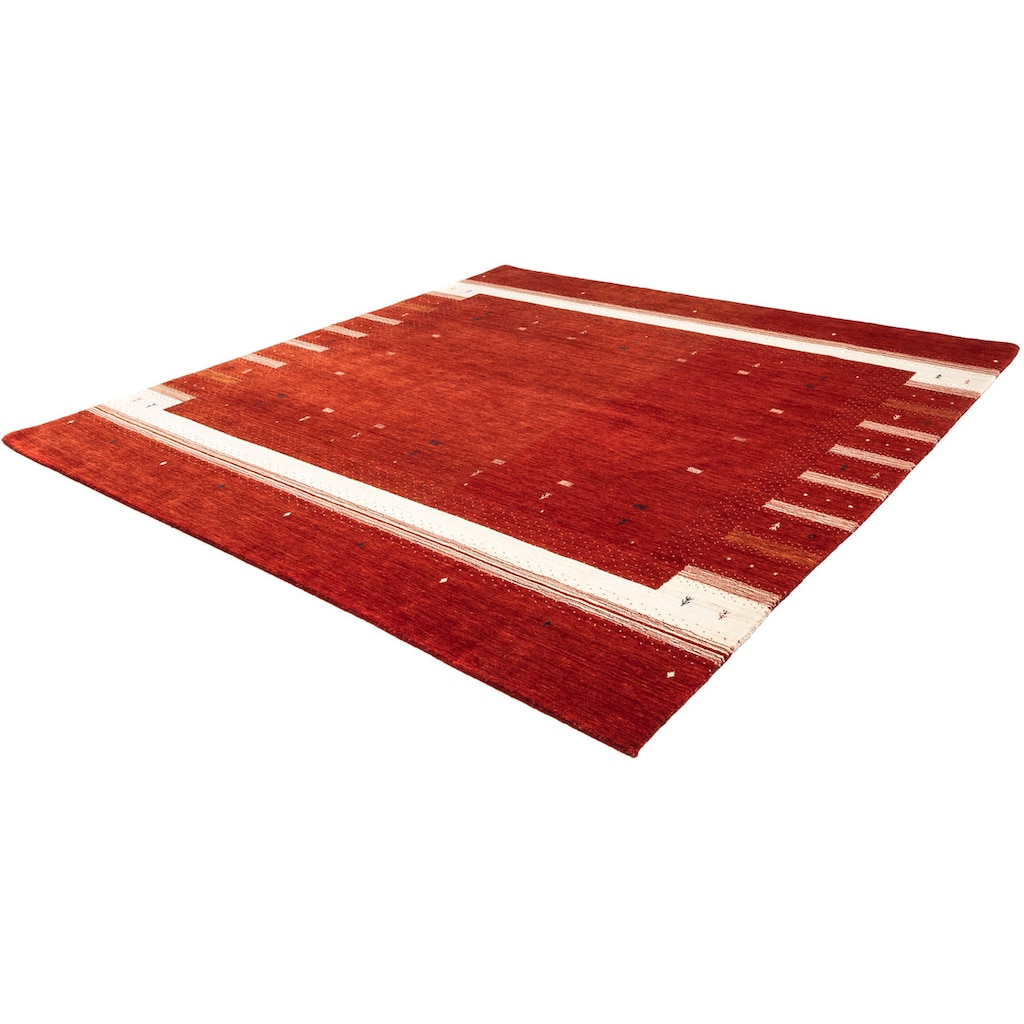 morgenland Wollteppich »Loribaft Minimal Rosso 256 x 249 cm«, quadratisch