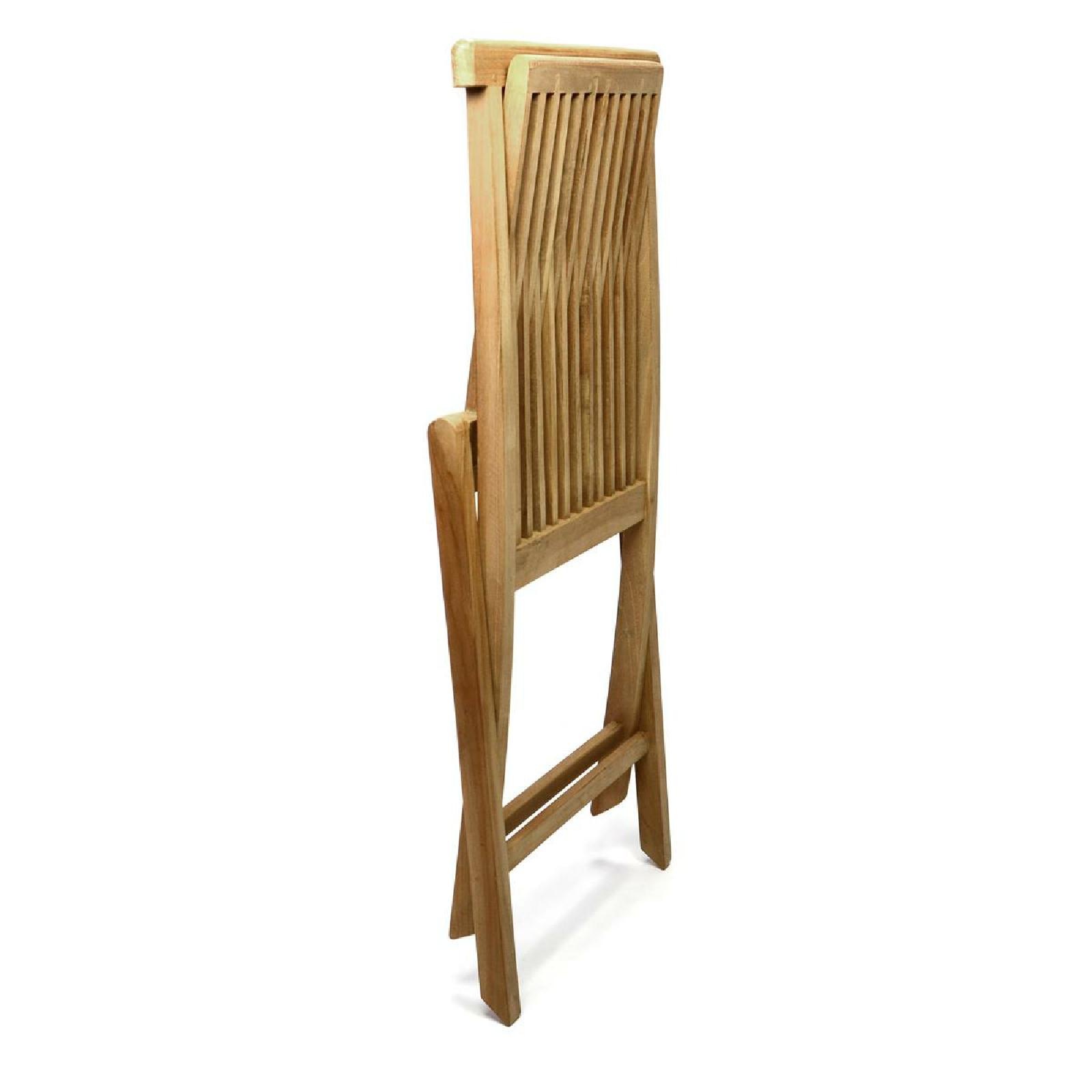 Gartenstuhl VCM "4er Gartenstuhl Hochlehner Klappstuhl Holz Teak", braun, Obermaterial: 100% Holz Wood., Stühle, Gartenstuhl 3