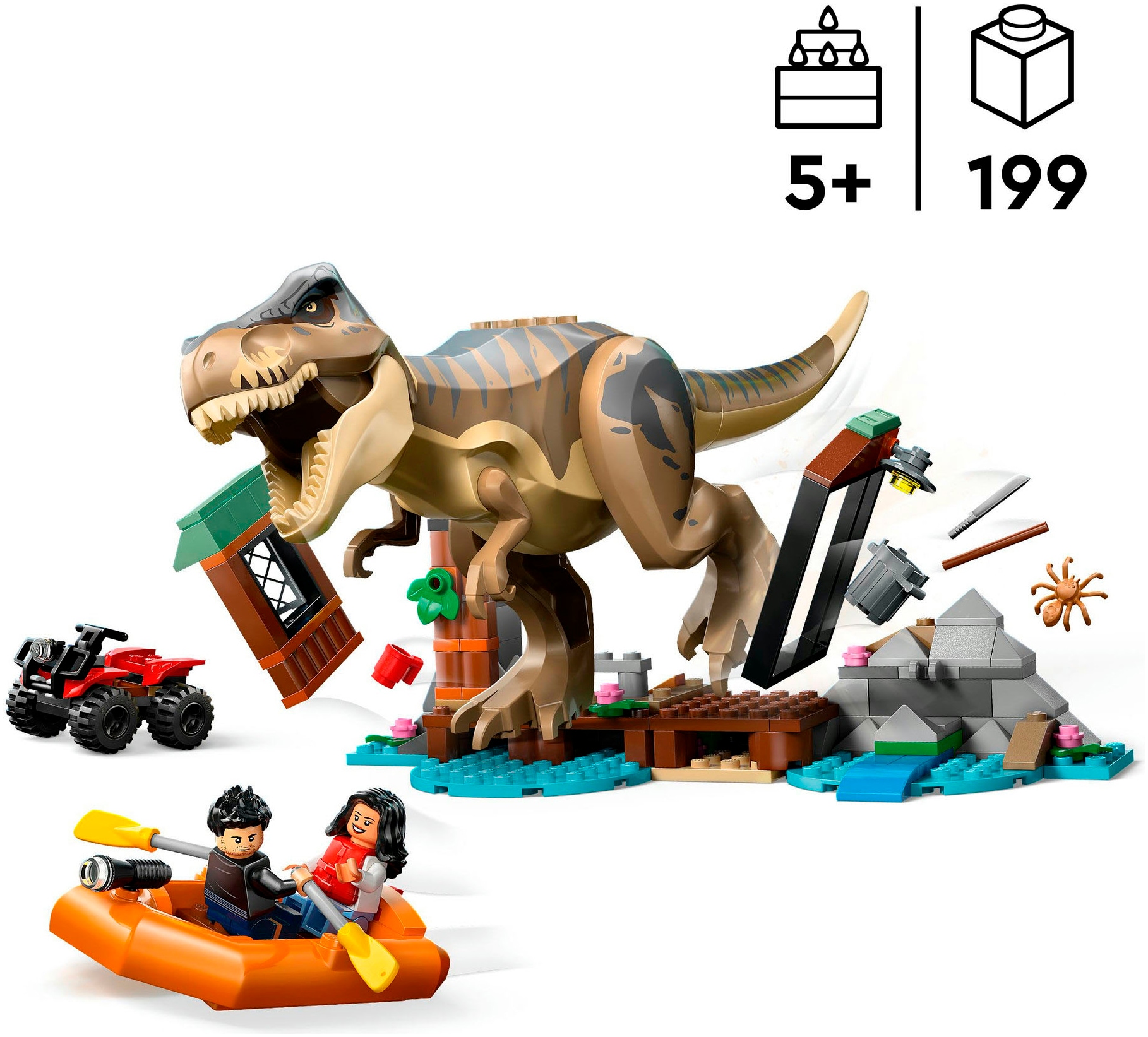 LEGO® Konstruktionsspielsteine »Flucht vor dem T.Rex (76975), LEGO Jurassic World«, (199 St.), Made in Europe