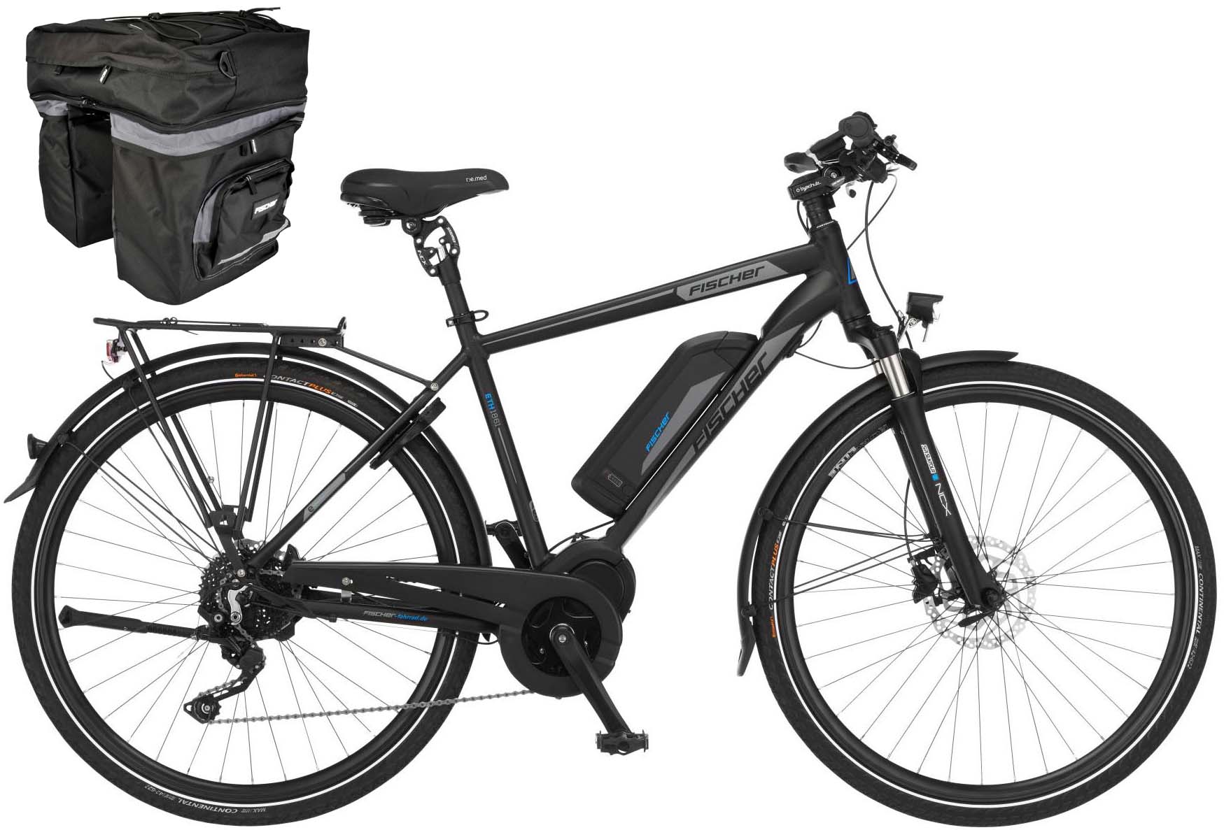 E-Bike »VIATOR ETH 1861 557«, 10 Gang, Shimano, Deore, Mittelmotor 250 W, (mit...