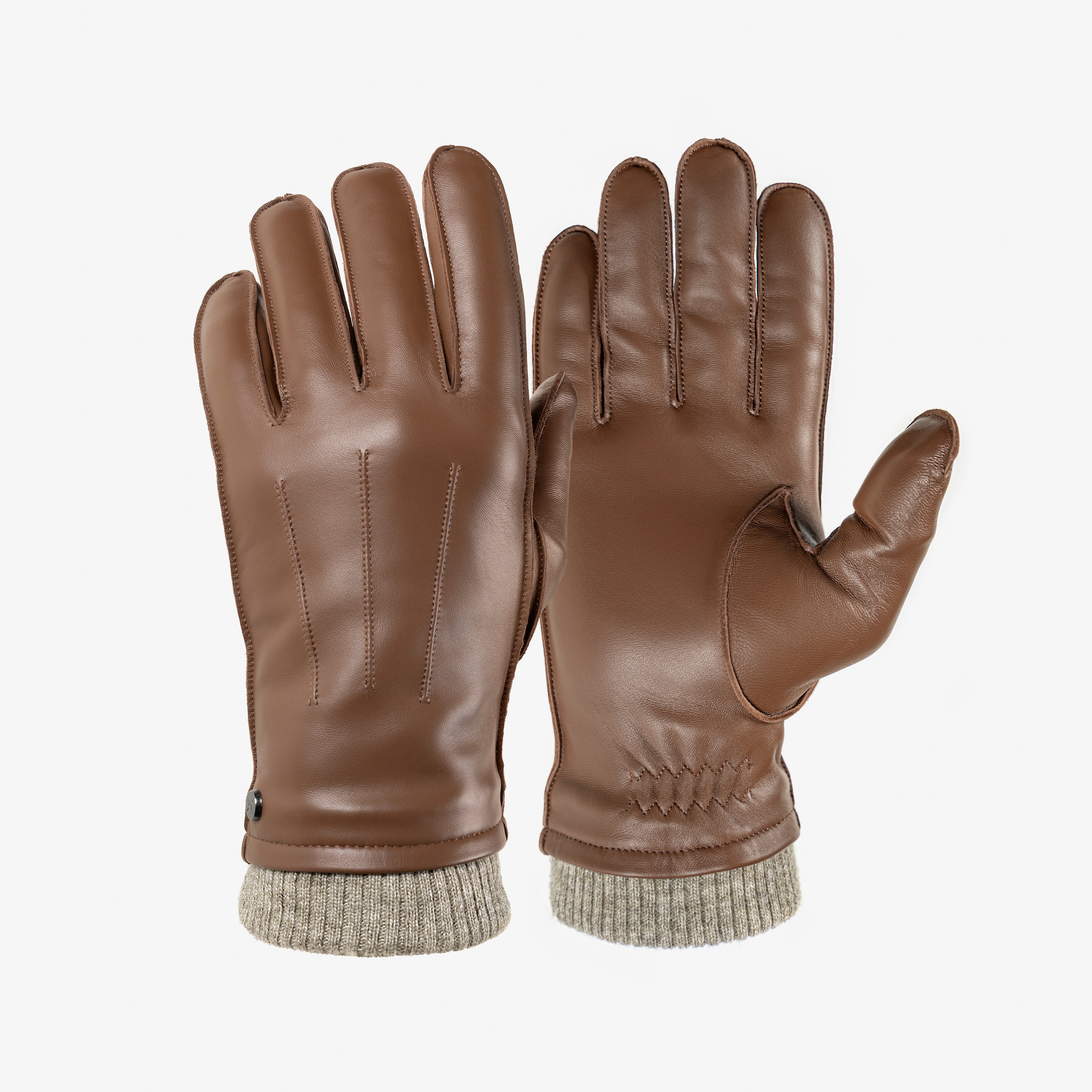 PEARLWOOD Lederhandschuhe "JACKSON", (1 Paar), Strickbündchen, dekorative Z günstig online kaufen
