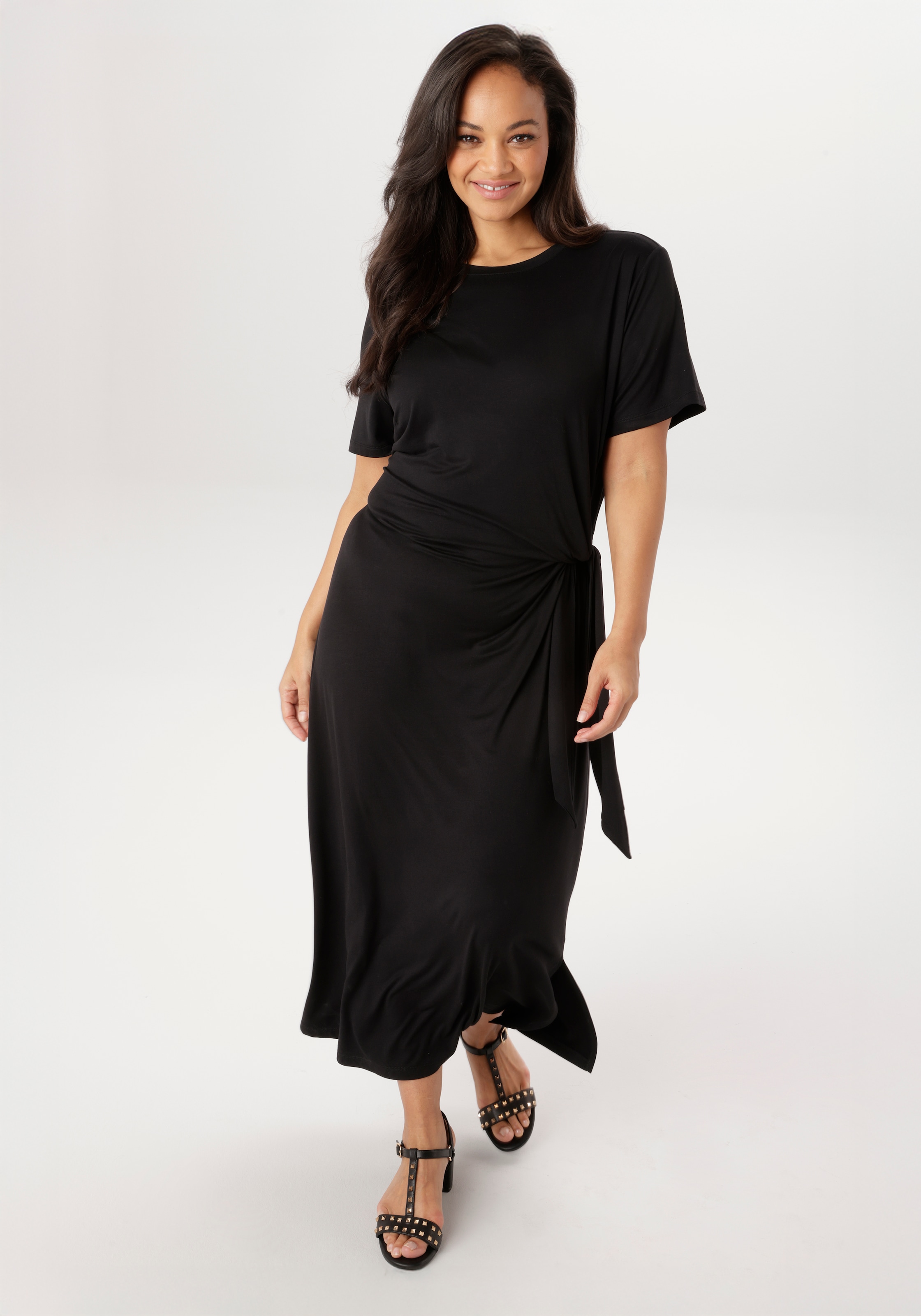 Aniston PLUS Maxikleid mit raffiniertem Bindeband - NEUE KOLLEKTION günstig online kaufen
