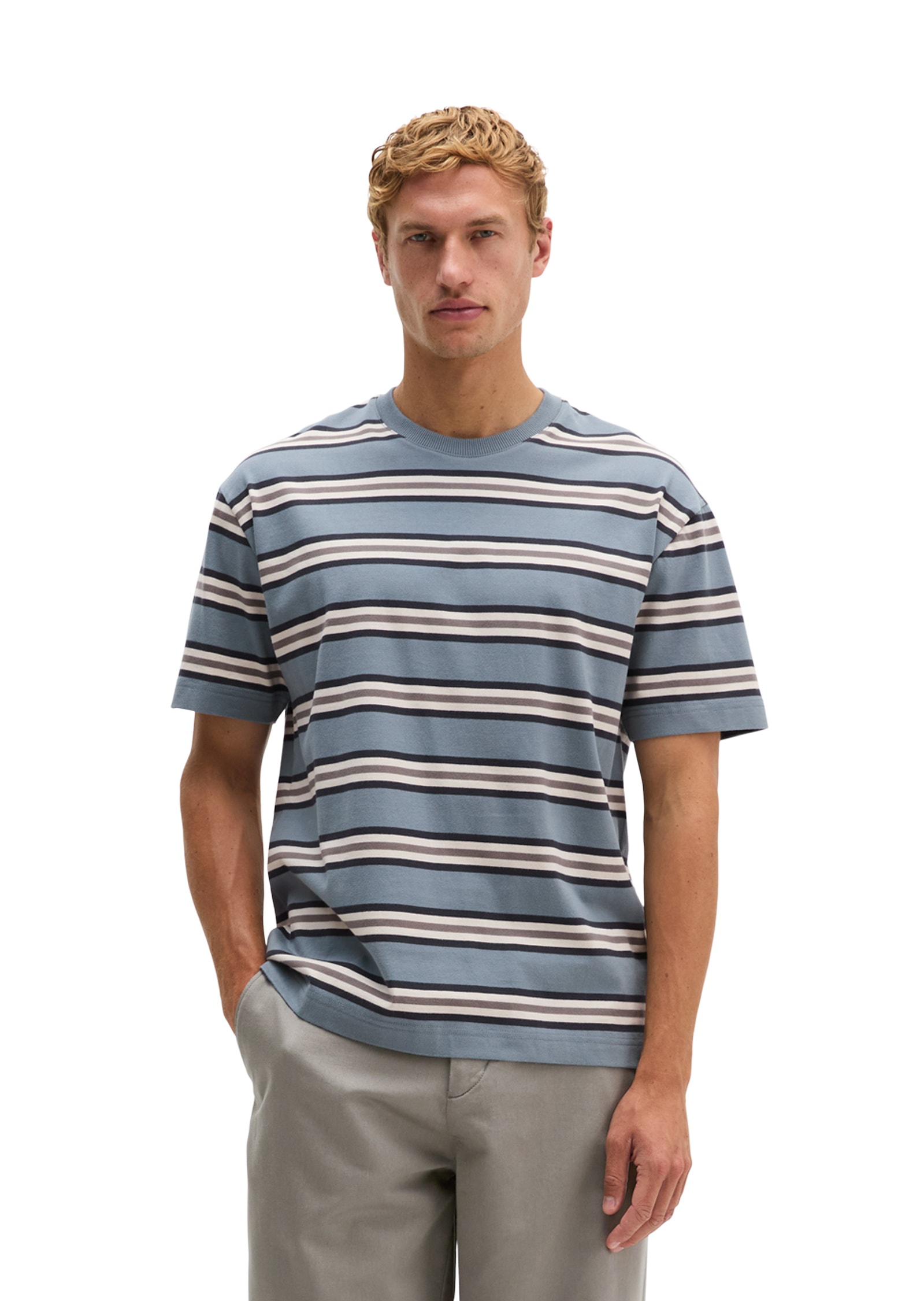 Marc OPolo T-Shirt "aus garngefärbter Bio-Baumwolle"