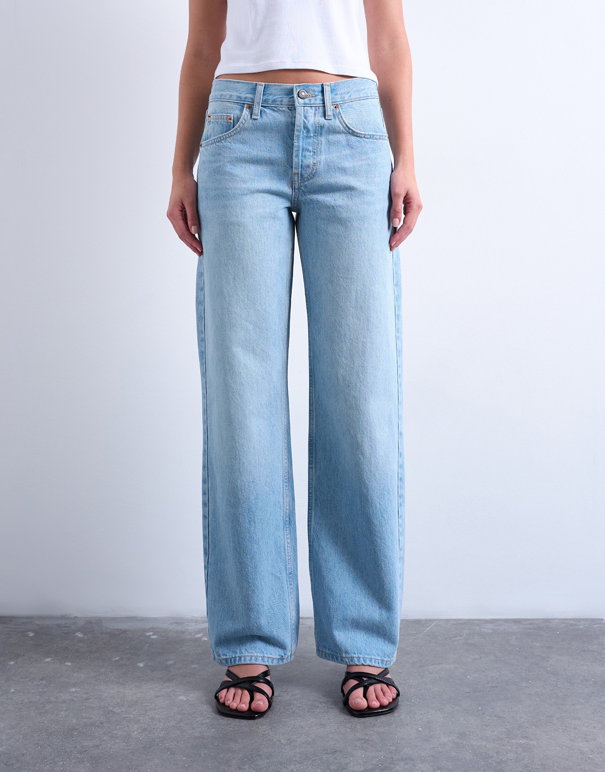 TOPSHOP Weite Jeans »TSEMBER LR WIDE DNM JEANS LB NOOS« Baumwolle, relaxed fit