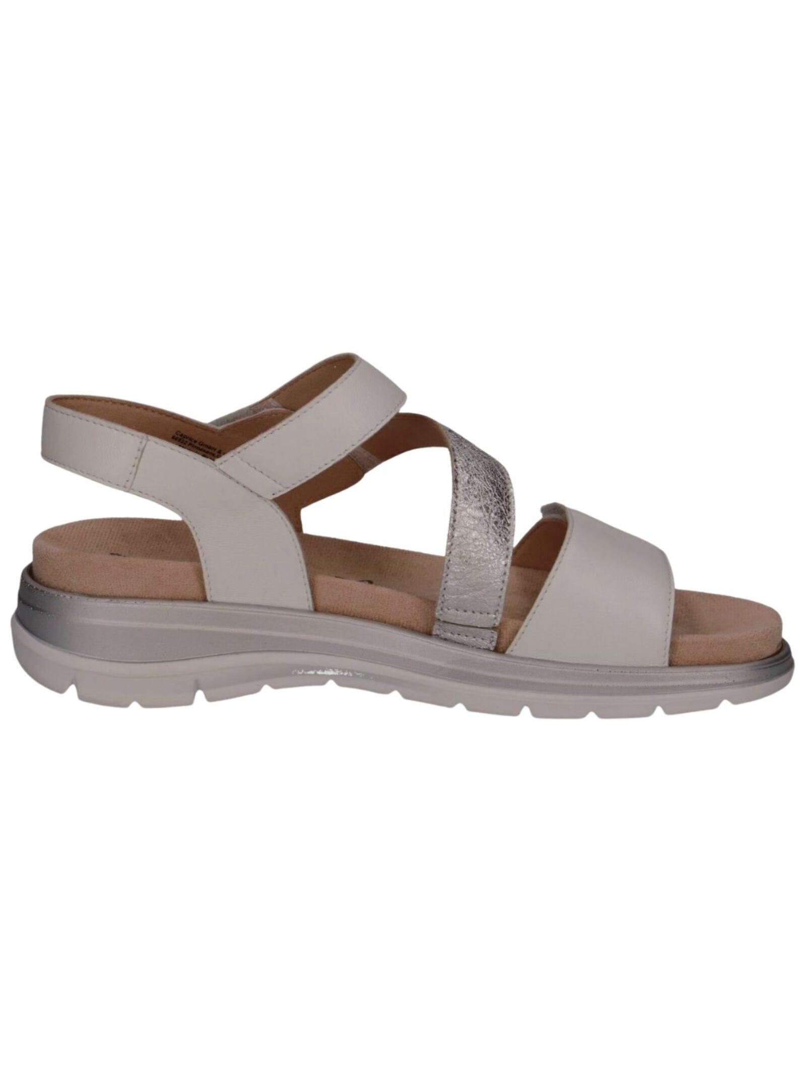 Riemchensandale CAPRICE "Caprice Sandalen Leder", Damen, Gr. 40, weiß (weiß, silber), Leder, Schuhe Riemchensandale 3