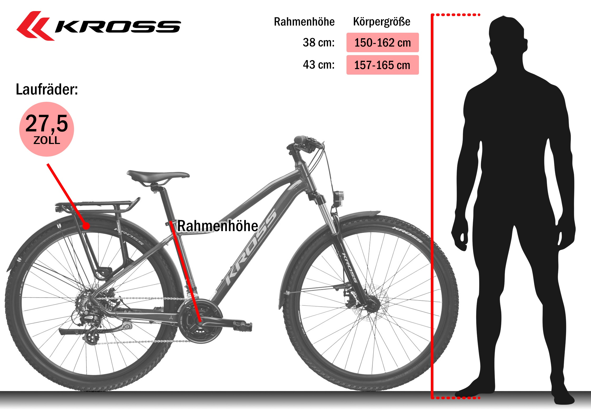 Kross Mountainbike »Lea 2.0 weiß 21 Gänge mit Beleuchtung« 21 Gang Shimano ALTUS M310 Schaltwerk Kettenschaltung