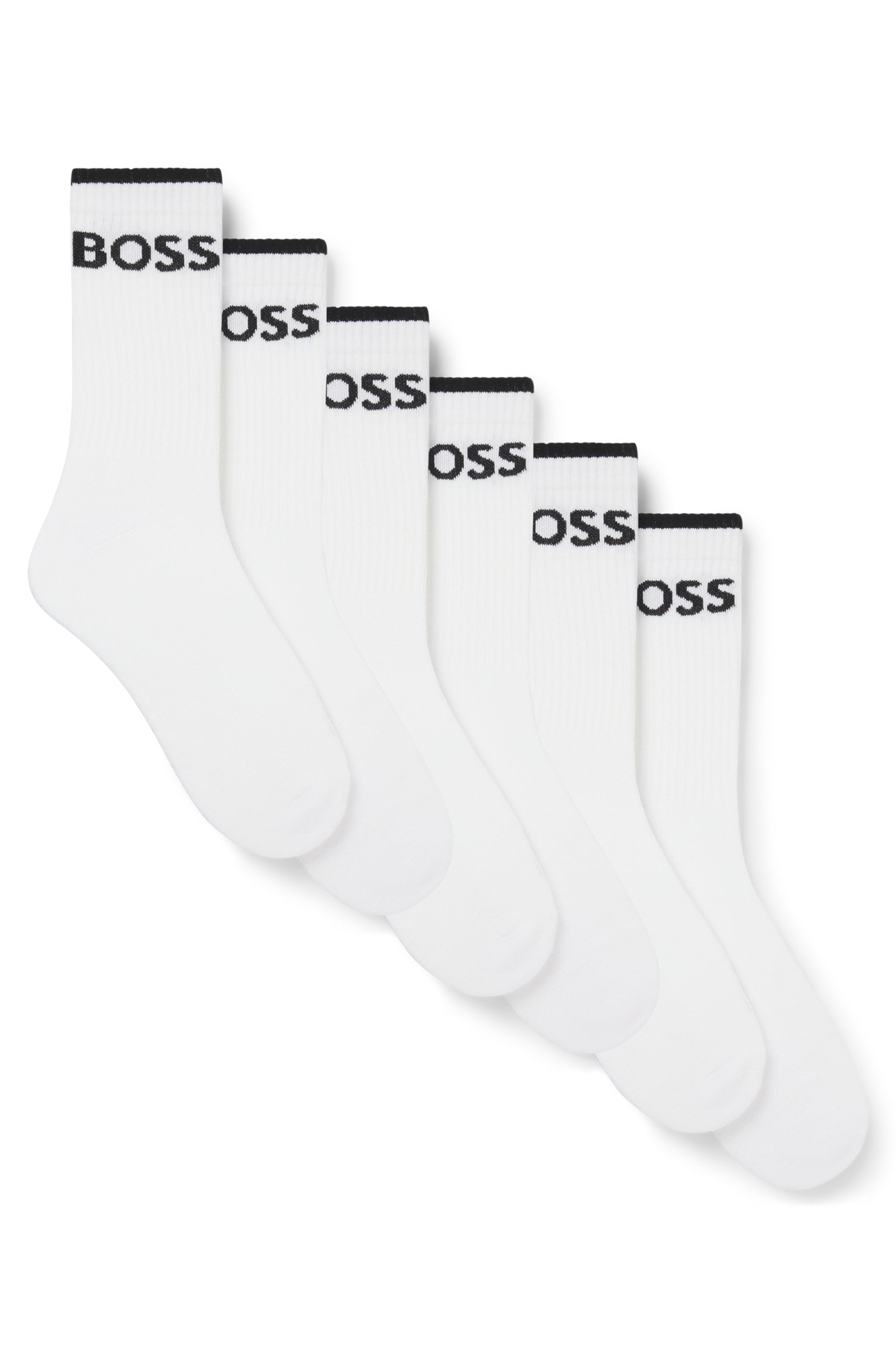 BOSS Businesssocken "6P QS Stripe CC" Packung, 6er, 6 Stk. tlg. mit BOSS Schriftzug