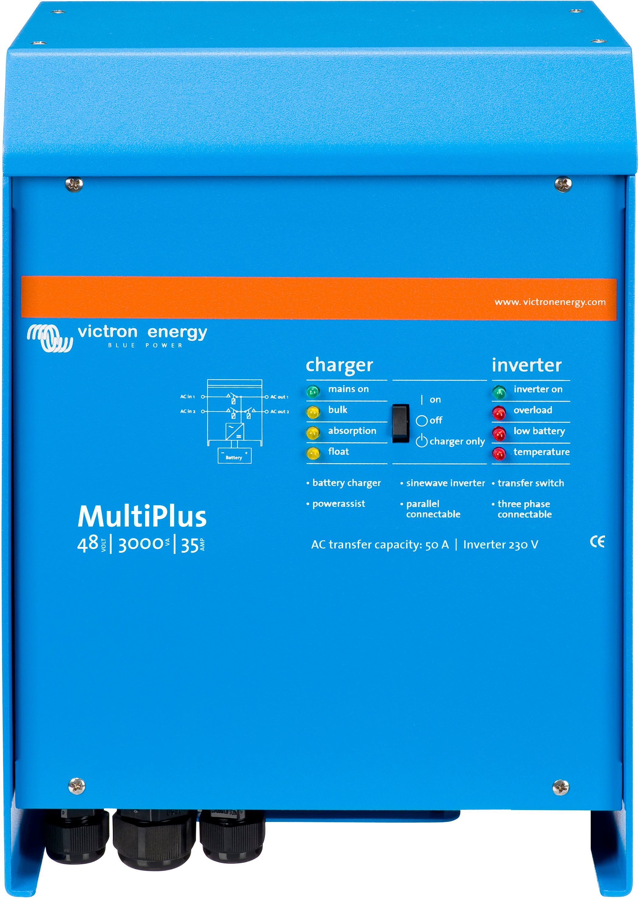 Wechselrichter ""Inverter / Charger Victron MultiPlus 48/3000/35-50 230V VE.Bus""