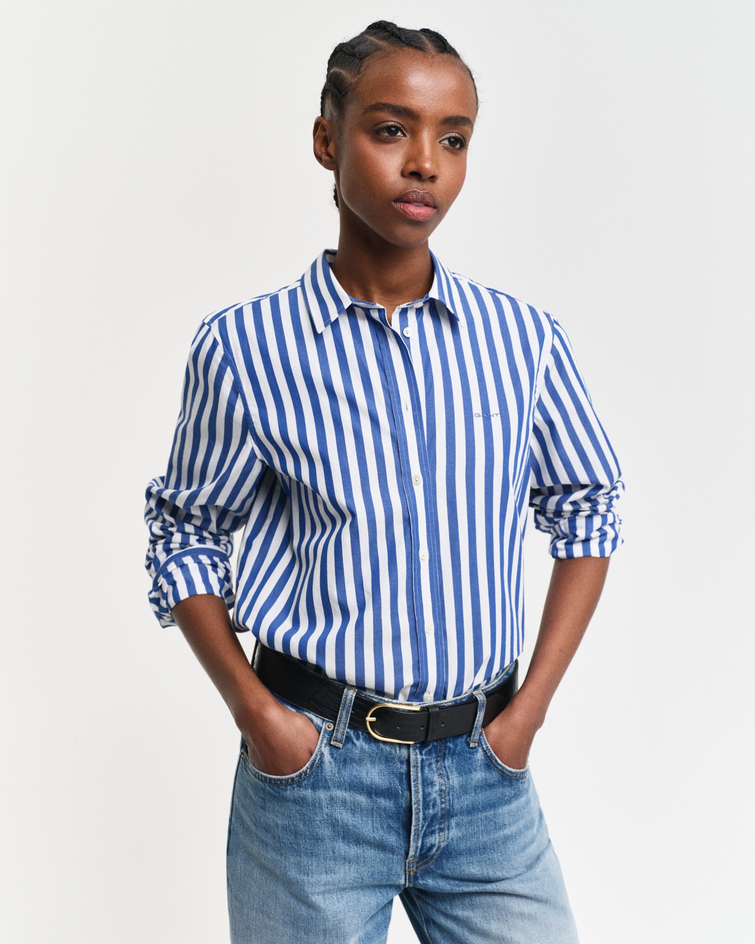 Gant Langarmbluse »REG POPLIN WIDE STRIPED SHIRT«, Popeline Bluse mit breiten Streifen