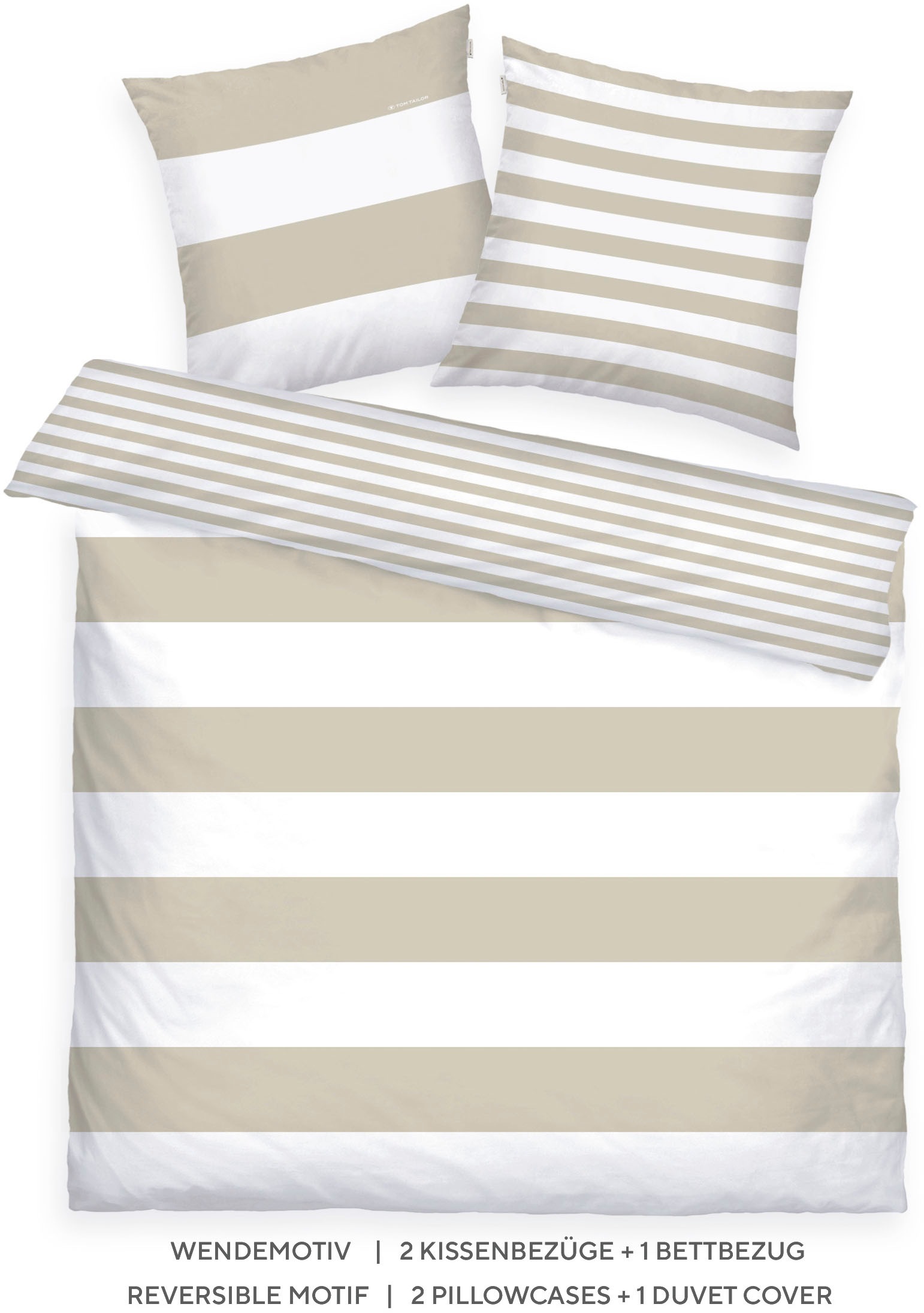 Thumbnail - TOM TAILOR HOME Wendebettwäsche "SIENA in Gr. 135x200cm, 155x220cm oder 200x220cm" 3 Stk. gestreifte Bettwäsche aus Baum...