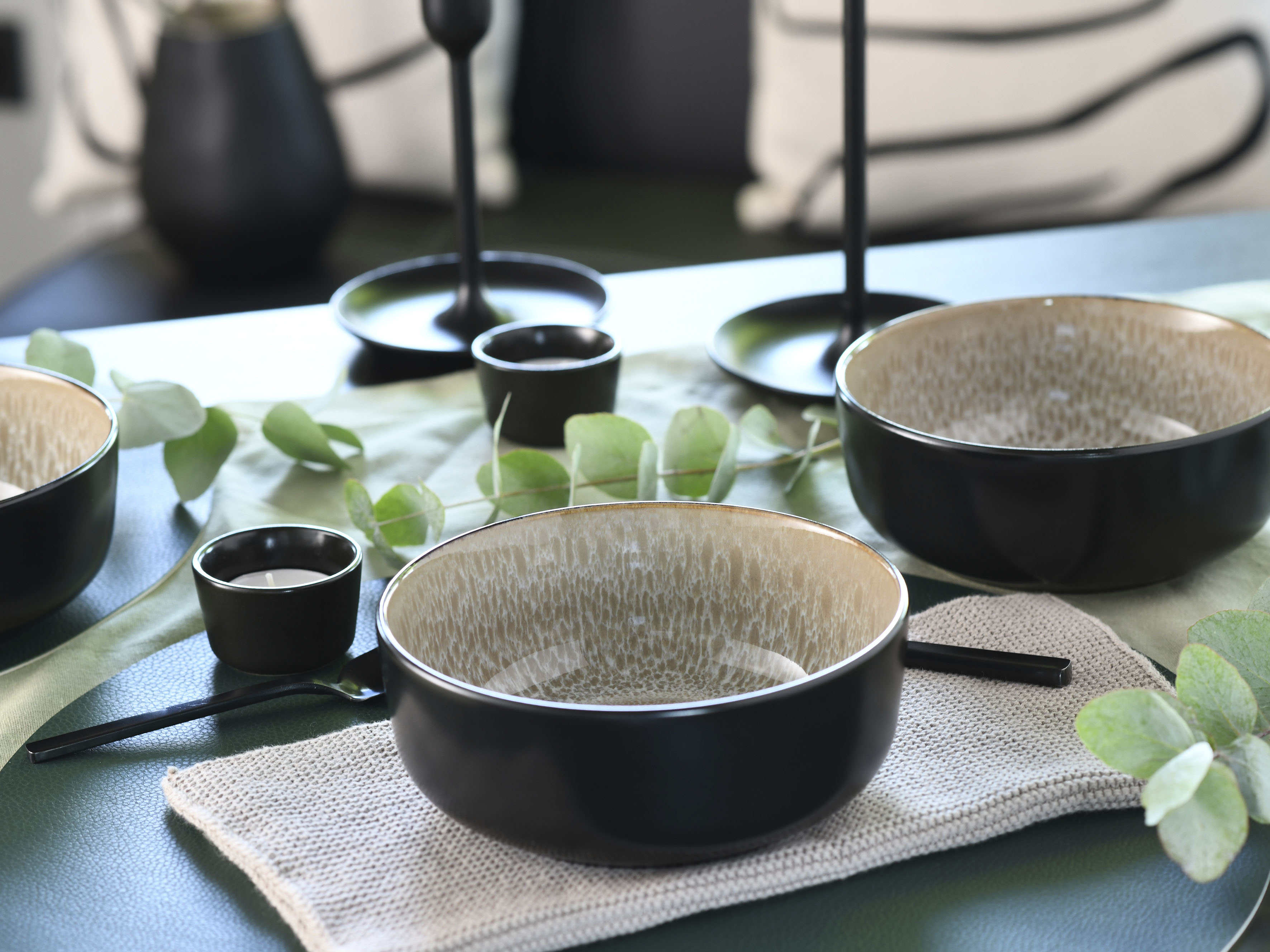 Thumbnail - my home Müslischale "modernes Schüssel-Set Nydala, Geschirr-Set, Bowl" 6 Stk. aus Steinzeug hohe Haltbarkeit, spülmaschi...