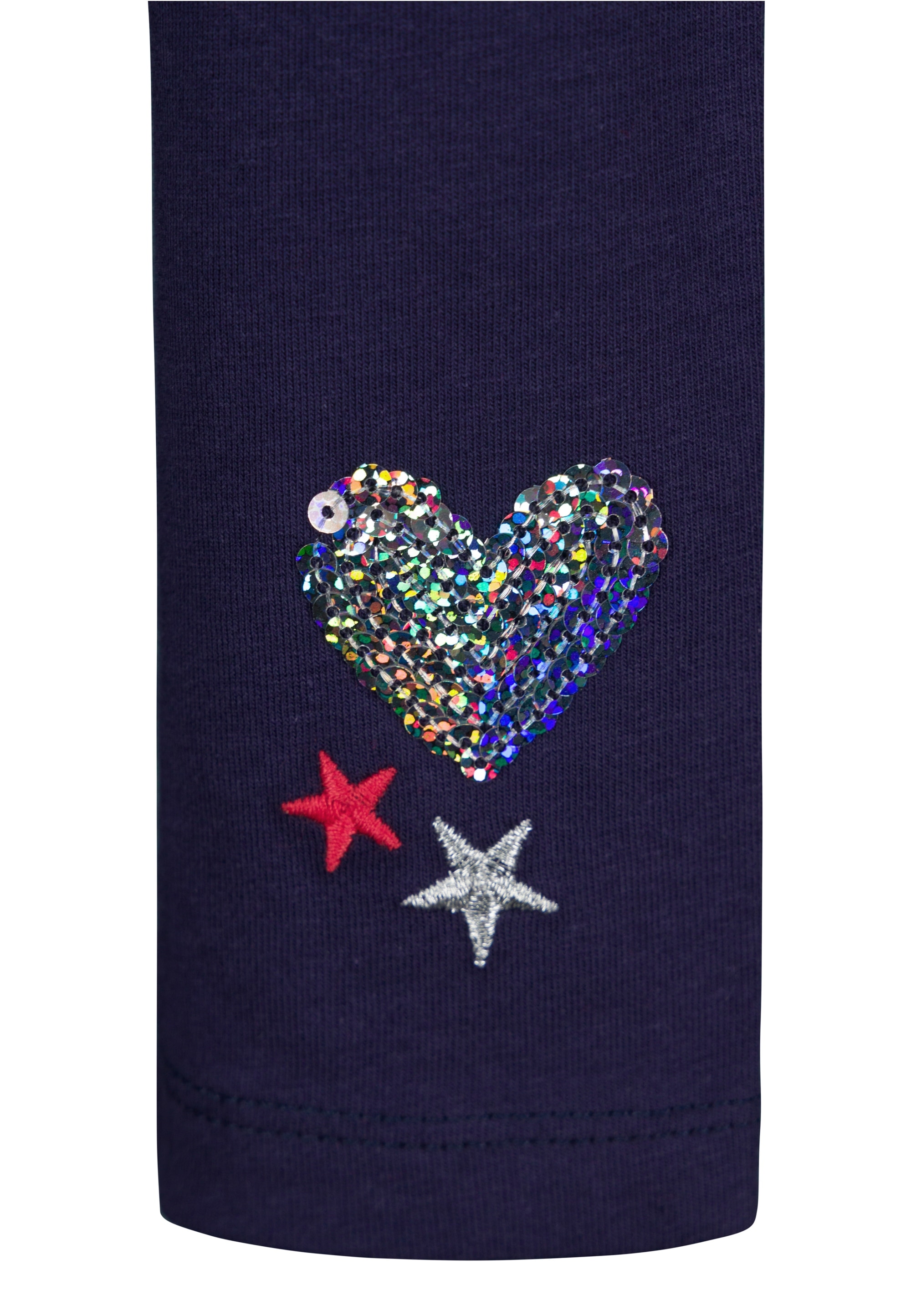 SALT AND PEPPER Leggings »Summer«, 2er-Pack mit Herz-Pailletten und Sterne-Stickerei