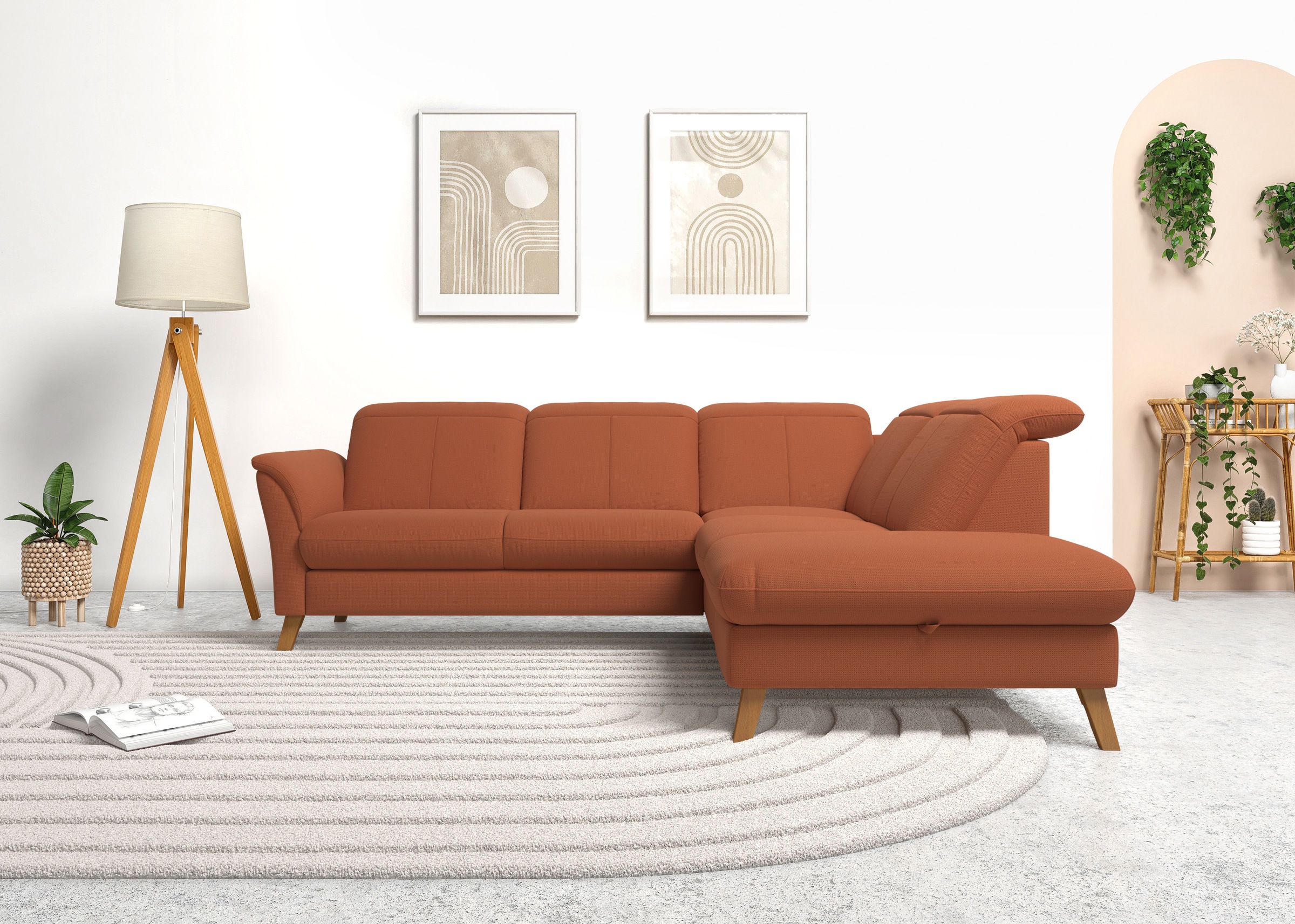 sit&more Ecksofa »Romero L-Form«, wahlweise mit oder ohne TV-Funktion, Bettfunktion, Bettkasten