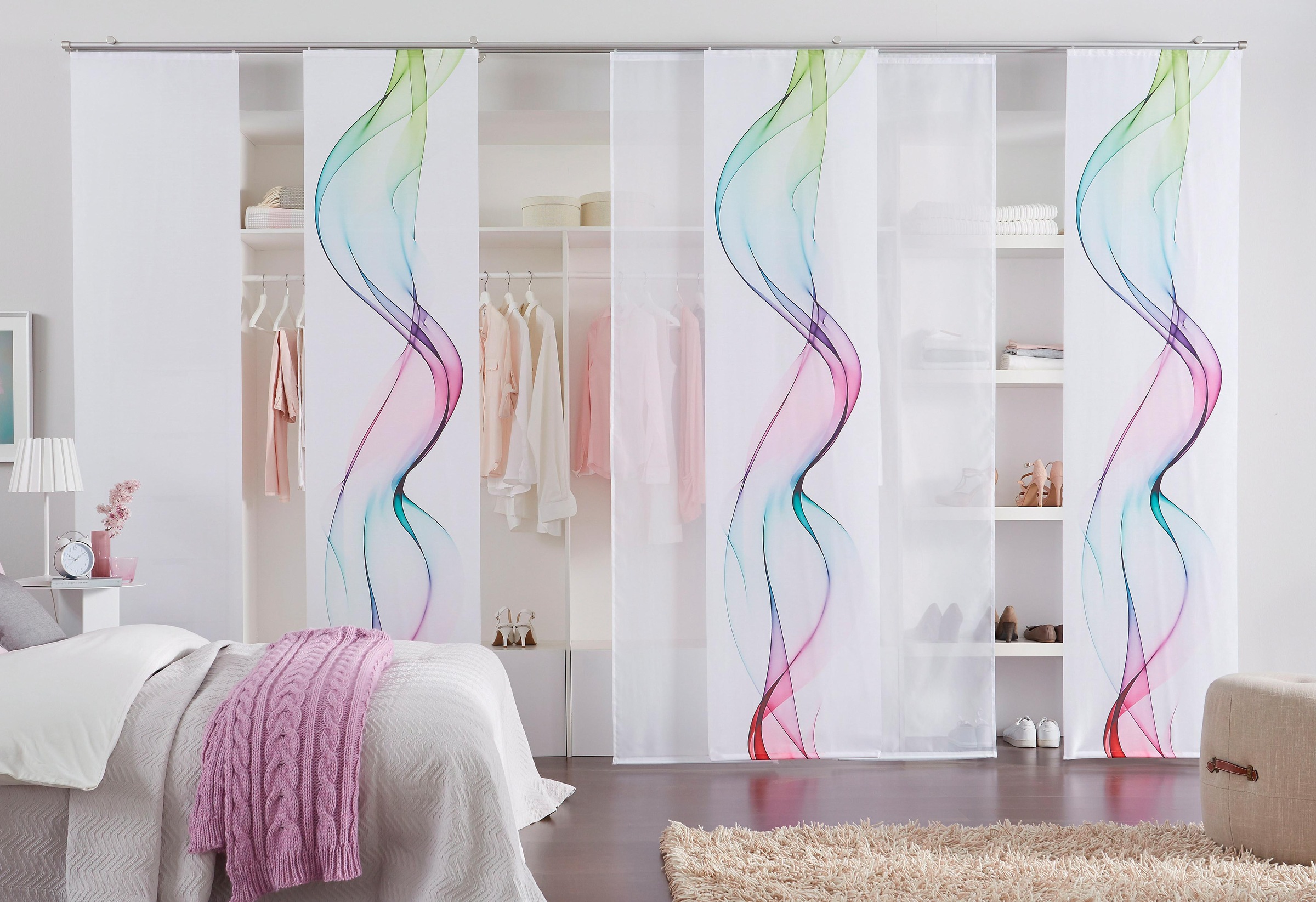 HOME WOHNIDEEN Schiebegardine "SALO" Klettband 1 Stk. tlg. ohne Montagezube günstig online kaufen