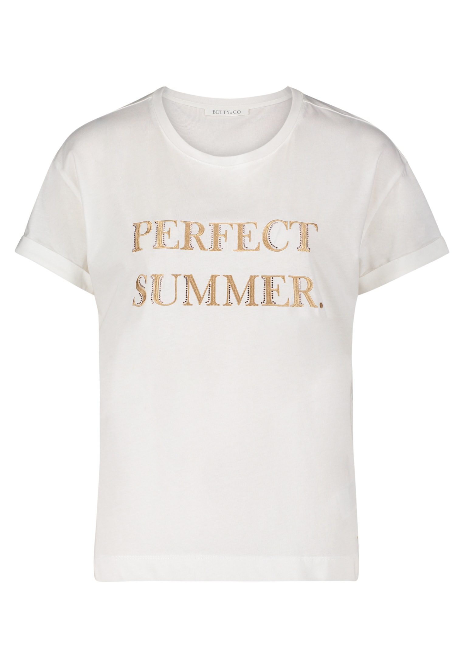 Betty&Co Kurzarmshirt »Betty & Co Casual-Shirt mit Strass«, (1 tlg.), Strass