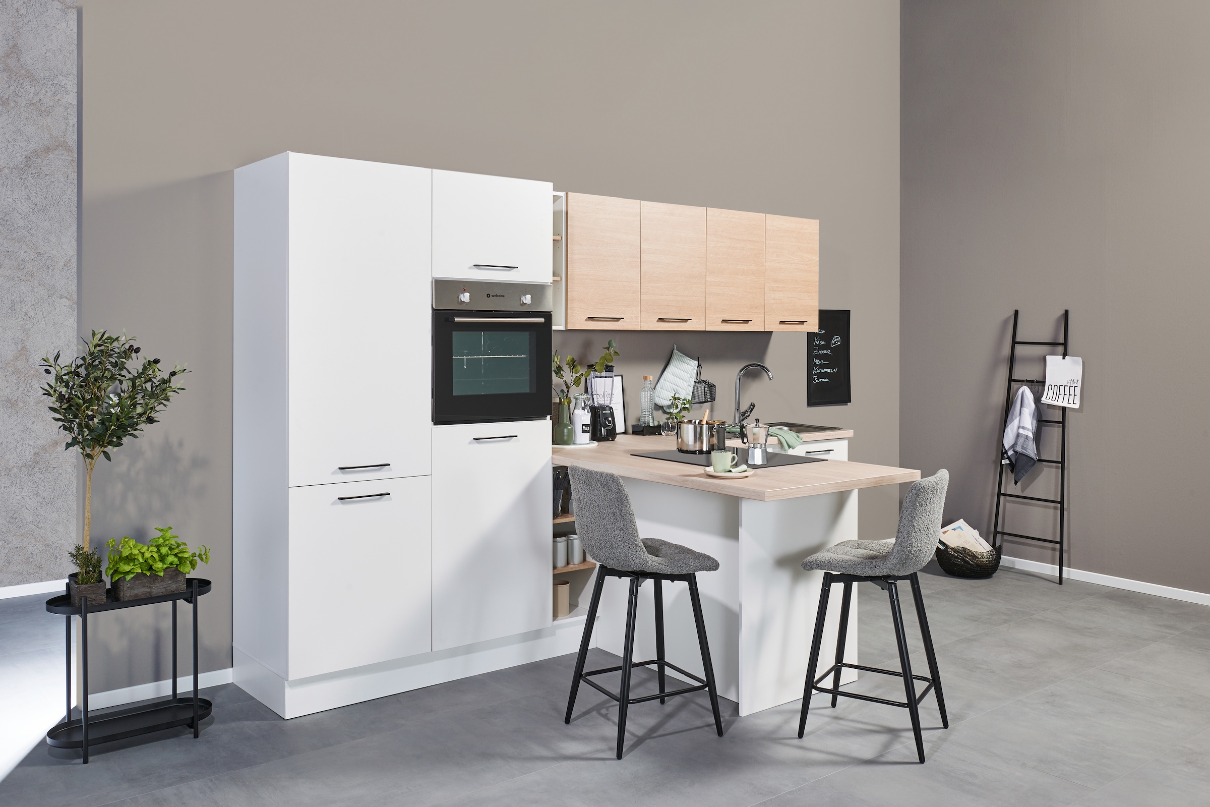 BASIC by Balculina Küchenzeile »Girona B/H/T 325x211x200 cm« Breite 325cm, wahlweise mit E-Geräte, Softclose