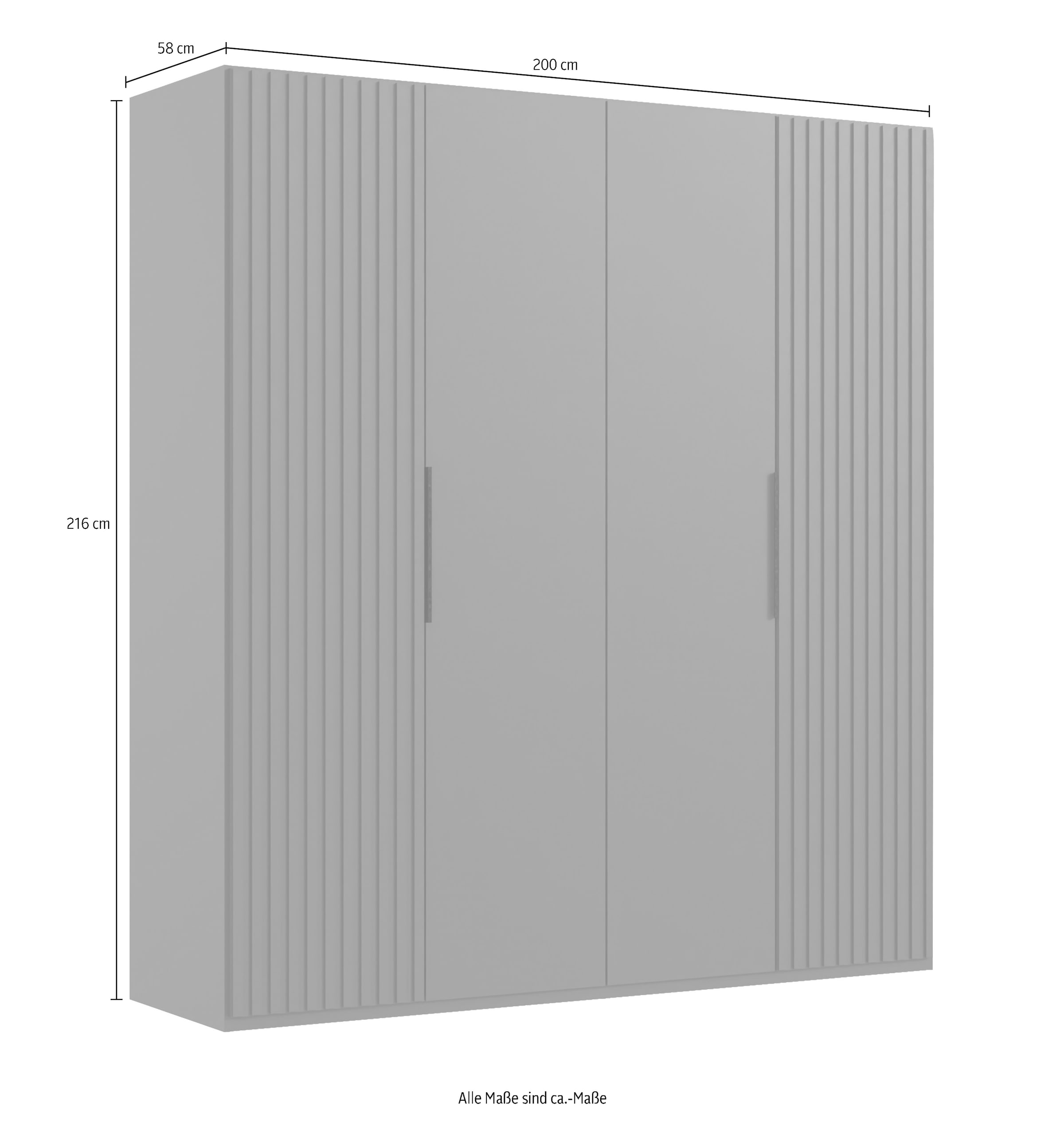Wimex Drehtürenschrank »Andorra by fresh to go«, Mit 3D-Leisten für Akustikpaneel-Optik