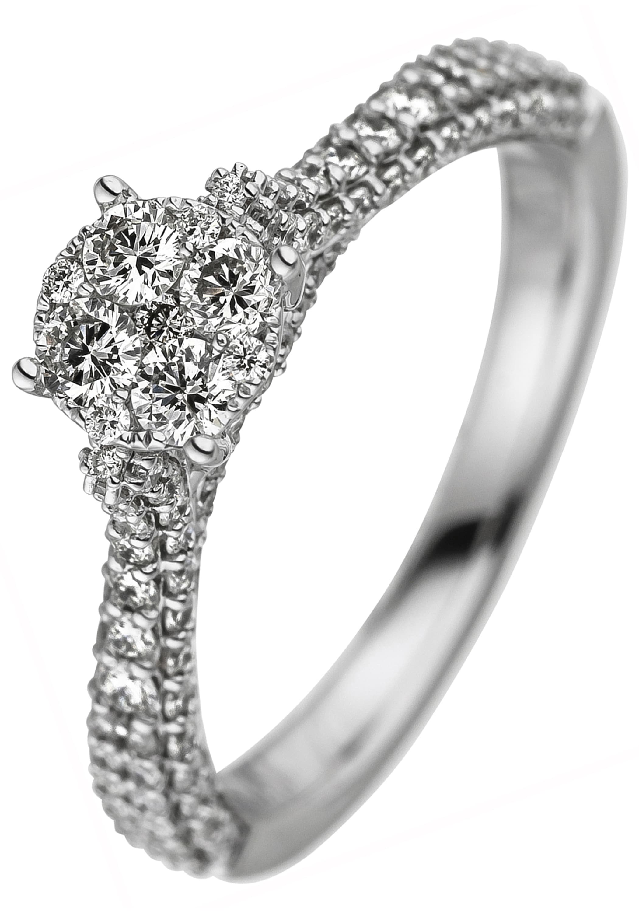 JOBO Diamantring »Ring Weißgoldring« 585 Weißgold mit 119 Diamanten