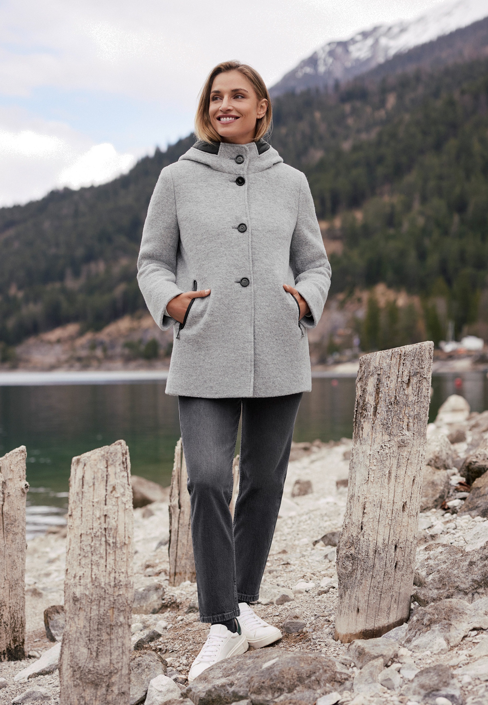 Gil Bret Wolljacke »Damen mit Kapuze« mit Kapuze