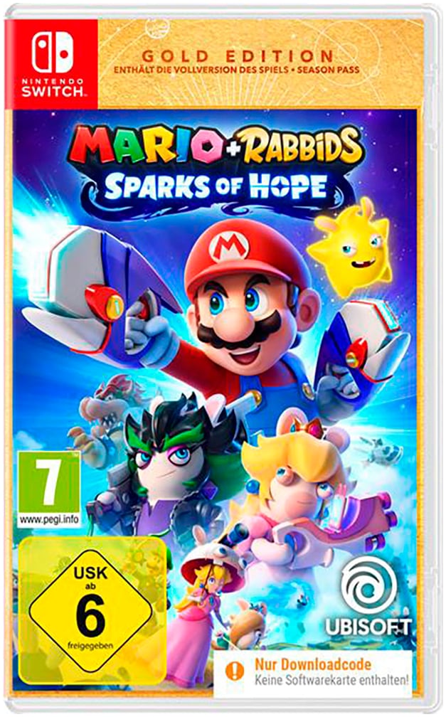 UBISOFT Spielesoftware "Mario + Rabbids Sparks of Hope Gold Edition (Code in a Box)", Nintendo Switch, transparent, Spielesoftware
