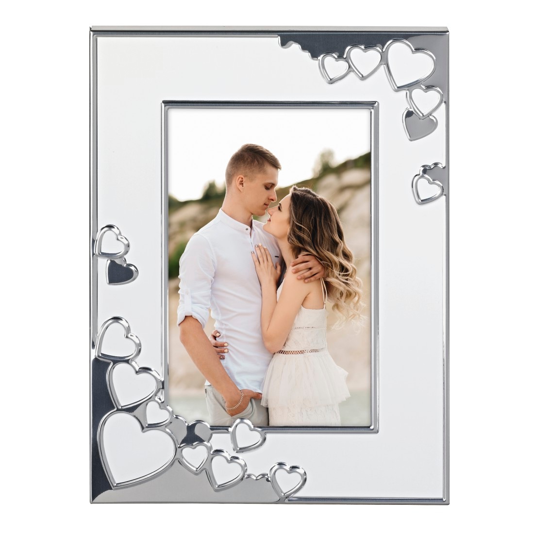 Hama Portraitrahmen »Bilderrahmen 13 x 18 cm für 1 Bild, zum Aufhängen und Stellen«, für 1 Bilder, Portraitrahmen, Herz, Aluminium