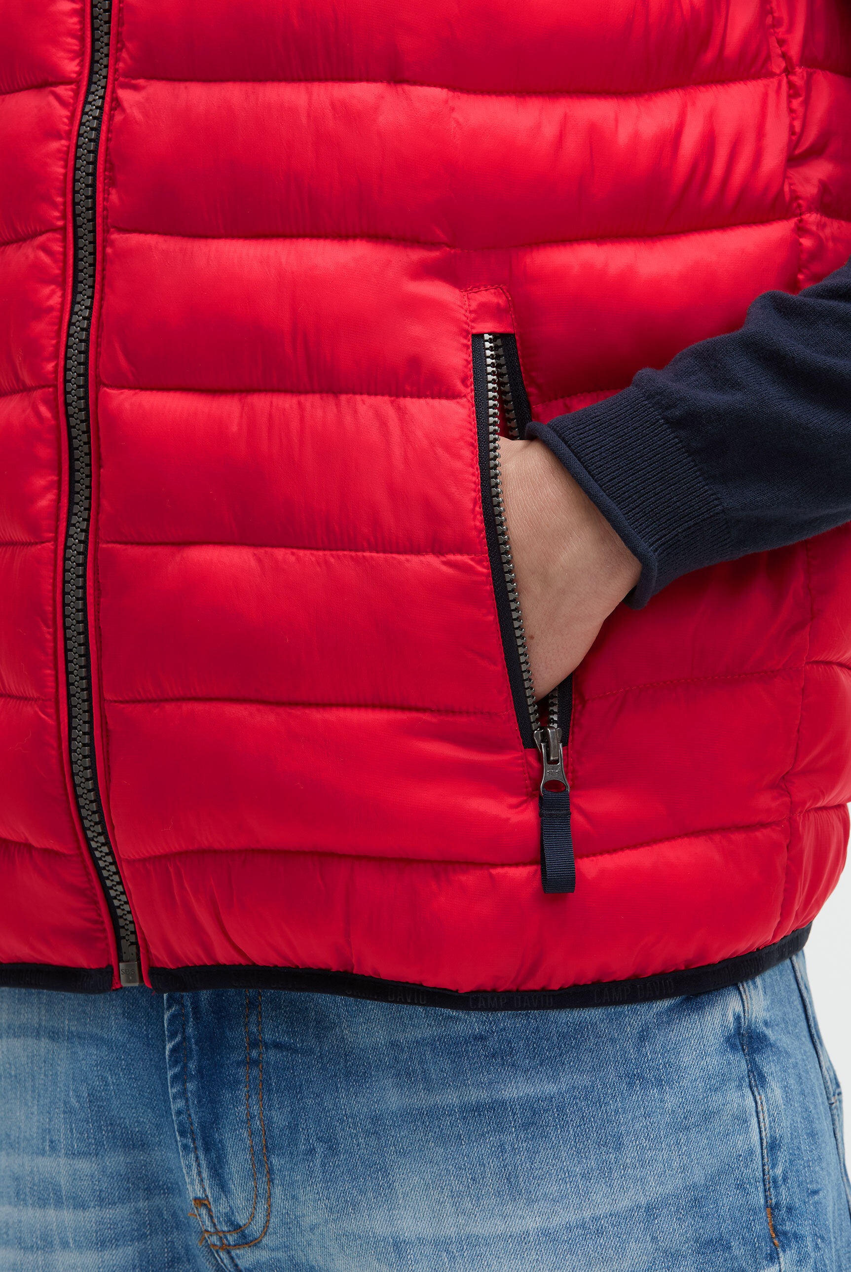 CAMP DAVID Steppweste mit elastischem Saumabschluss