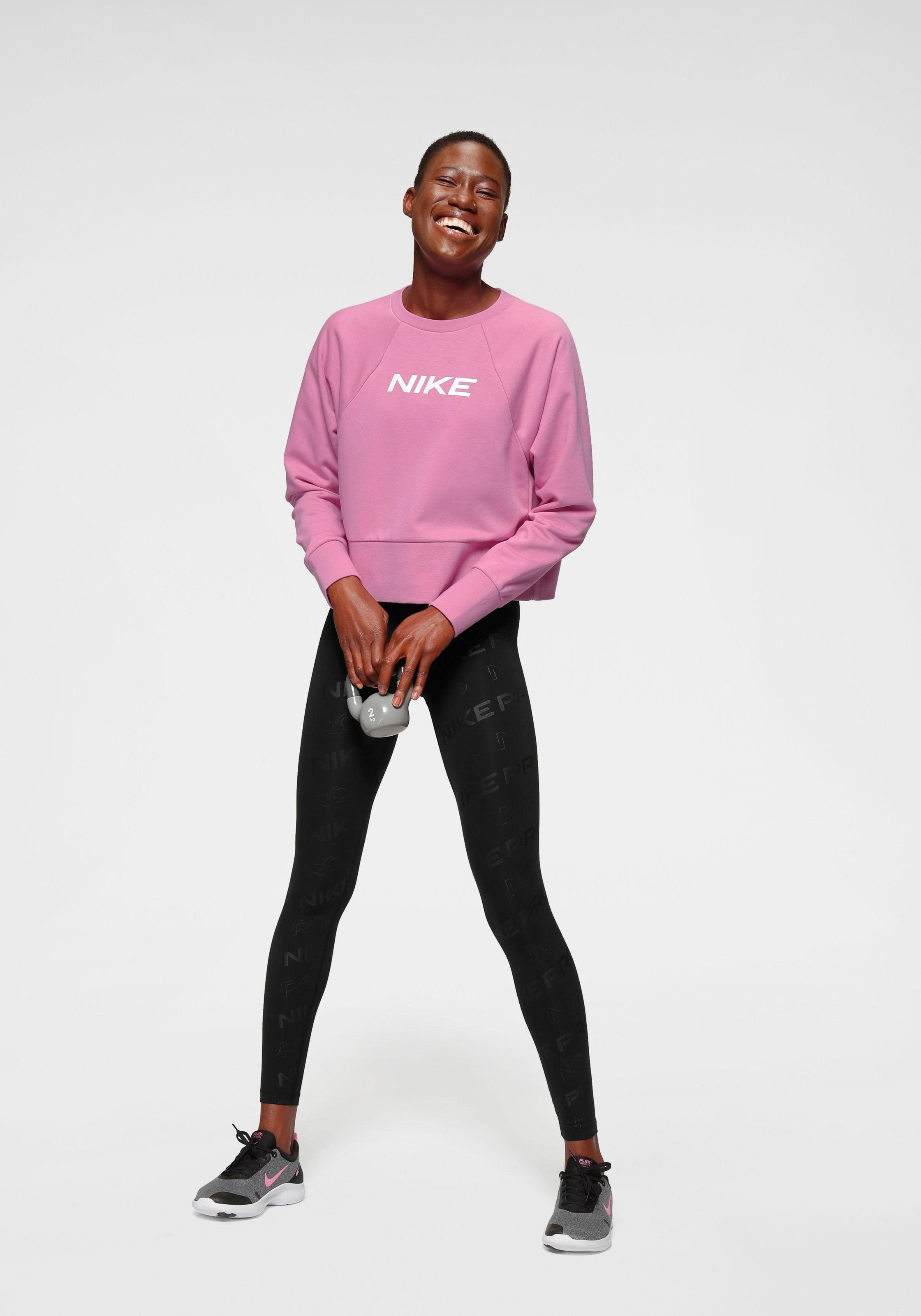 nike dri fit get fit women's graphic crew neck sweatshirt