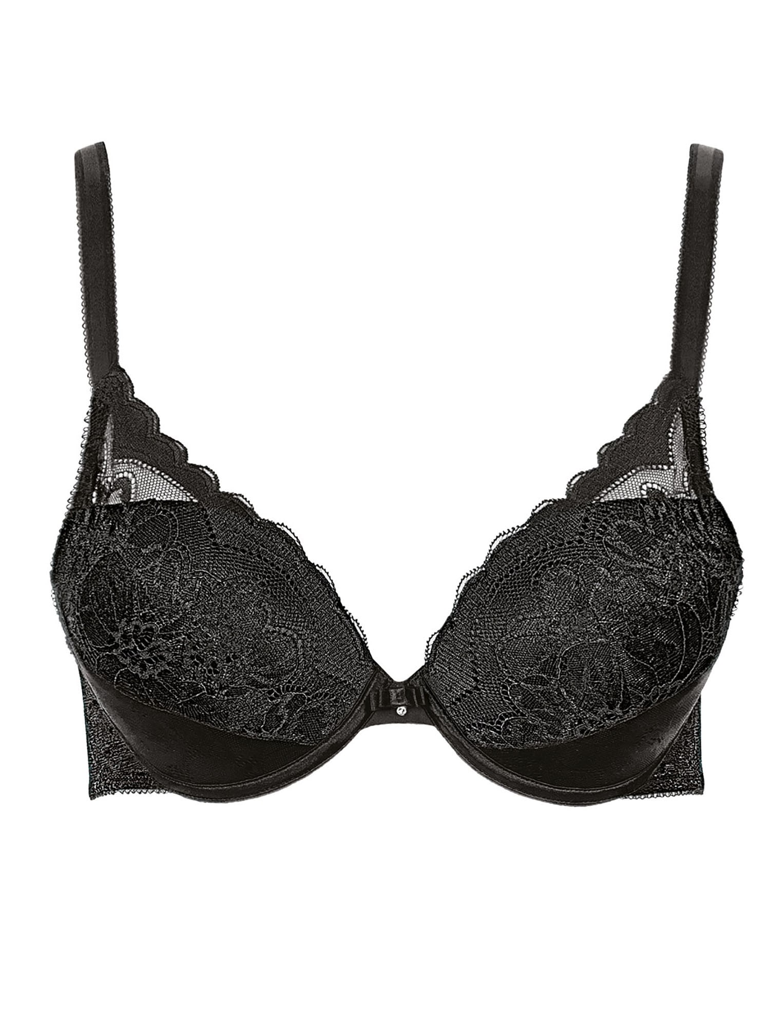 LISCA Damen Push-up-BH "Push up BH Evelyn", Gr. 80, schwarz, Spitze, Obermaterial: 82% Polyamid PA. 18% Elasthan EL., BHs
