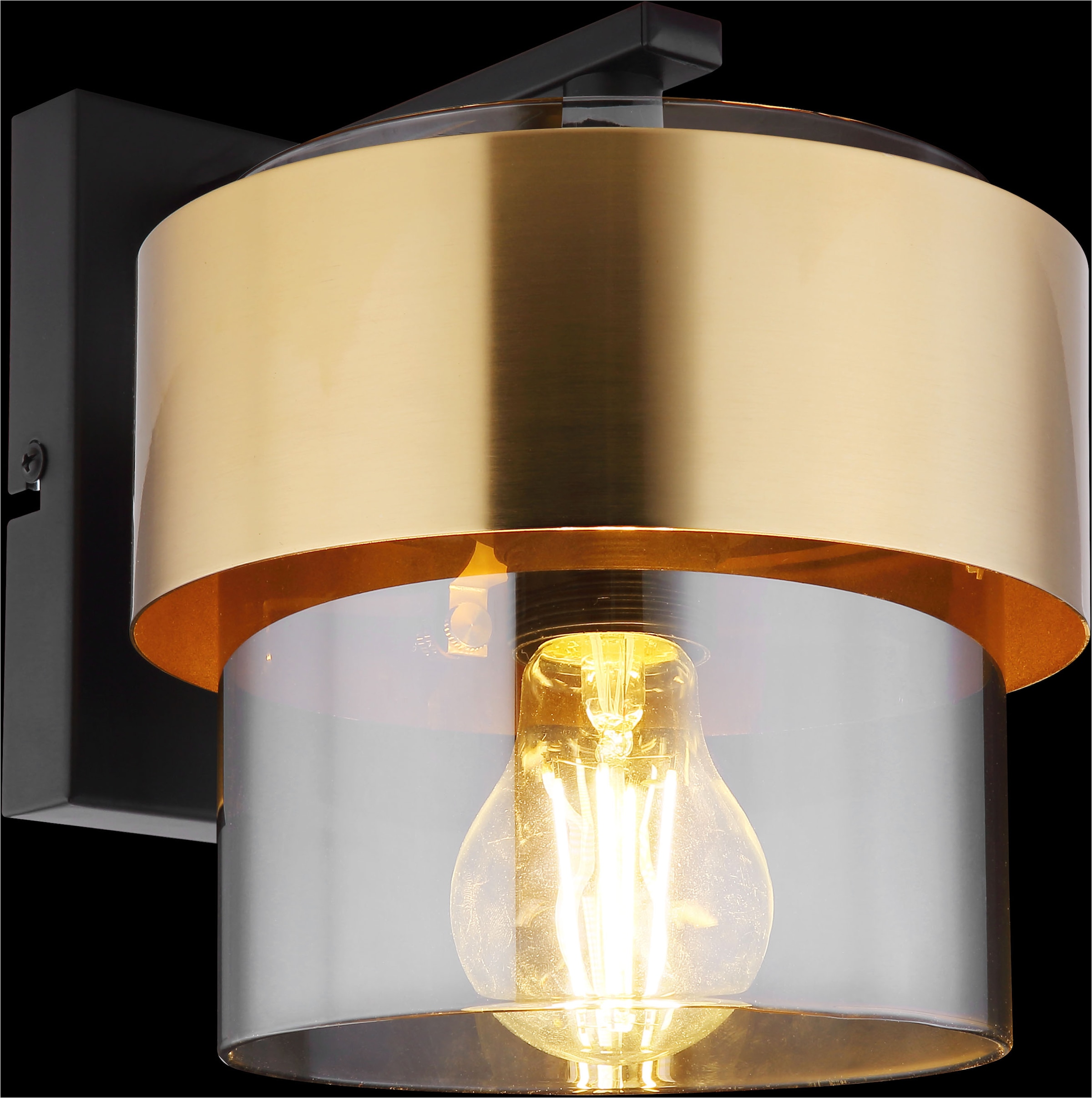 GLOBO LIGHTING Wandleuchte »MILLEY«, Leuchtmittel E27 | ohne Leuchtmittel, Wandlampe/Spot/Wohnzimmer/Flur/Messingring/Metall