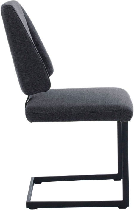 K+W Komfort & Wohnen Freischwinger »Longbeach«, 1 St., Flachgewebe Q2 2250, mit Gestell und Abstandshalter in Metall schwarz Struktur, Sitzkomfort