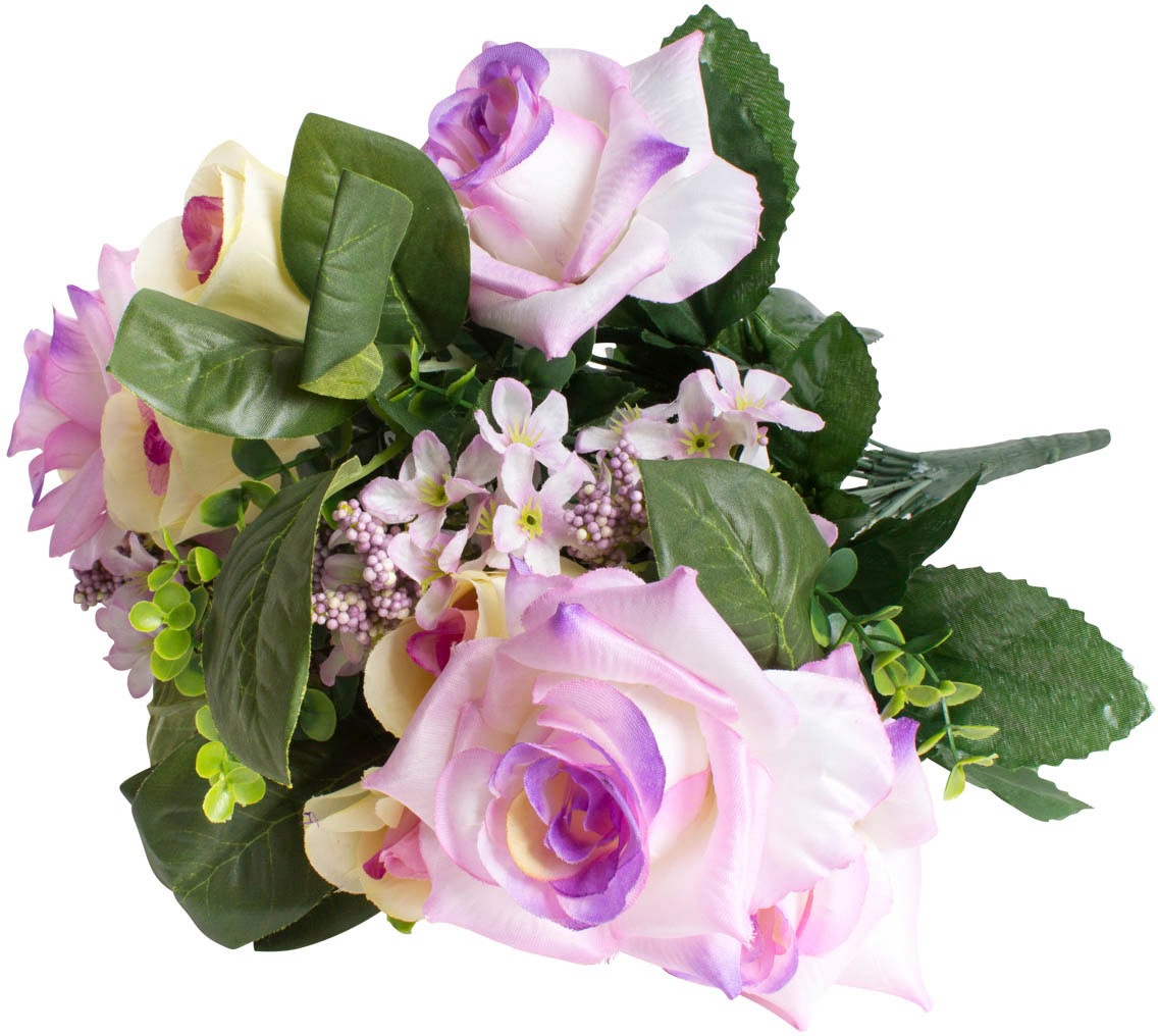 Botanic-Haus Kunstblume „Rosenstrauß“, (1 St.) creme, lila Rabatt: 33 %