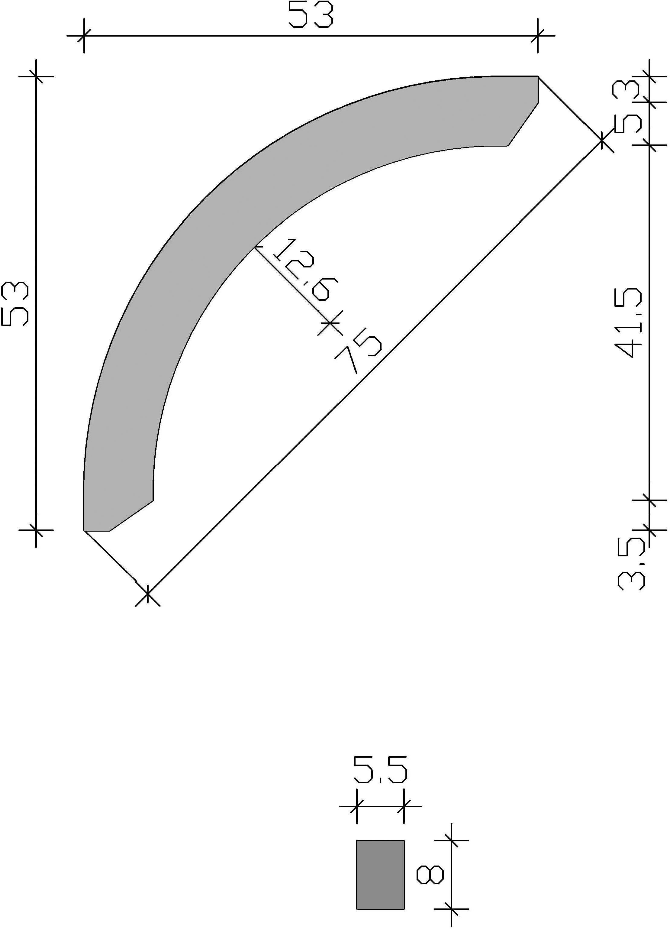 Skanholz Stützelement, Rundes Kopfband