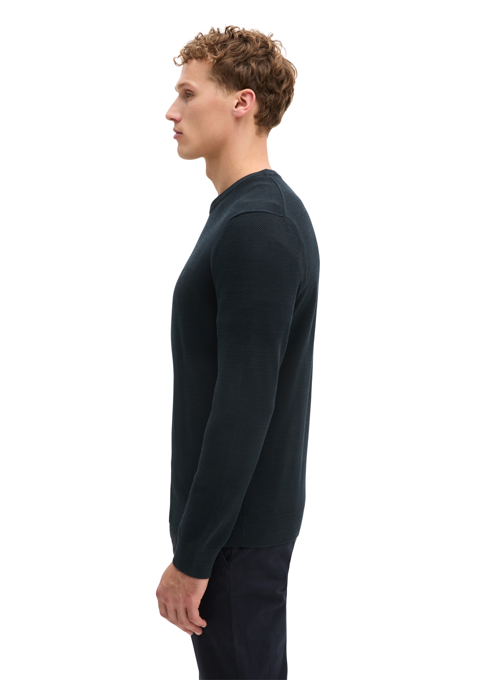 Marc O'Polo Rundhalspullover »aus Bio-Baumwoll-Piqué«