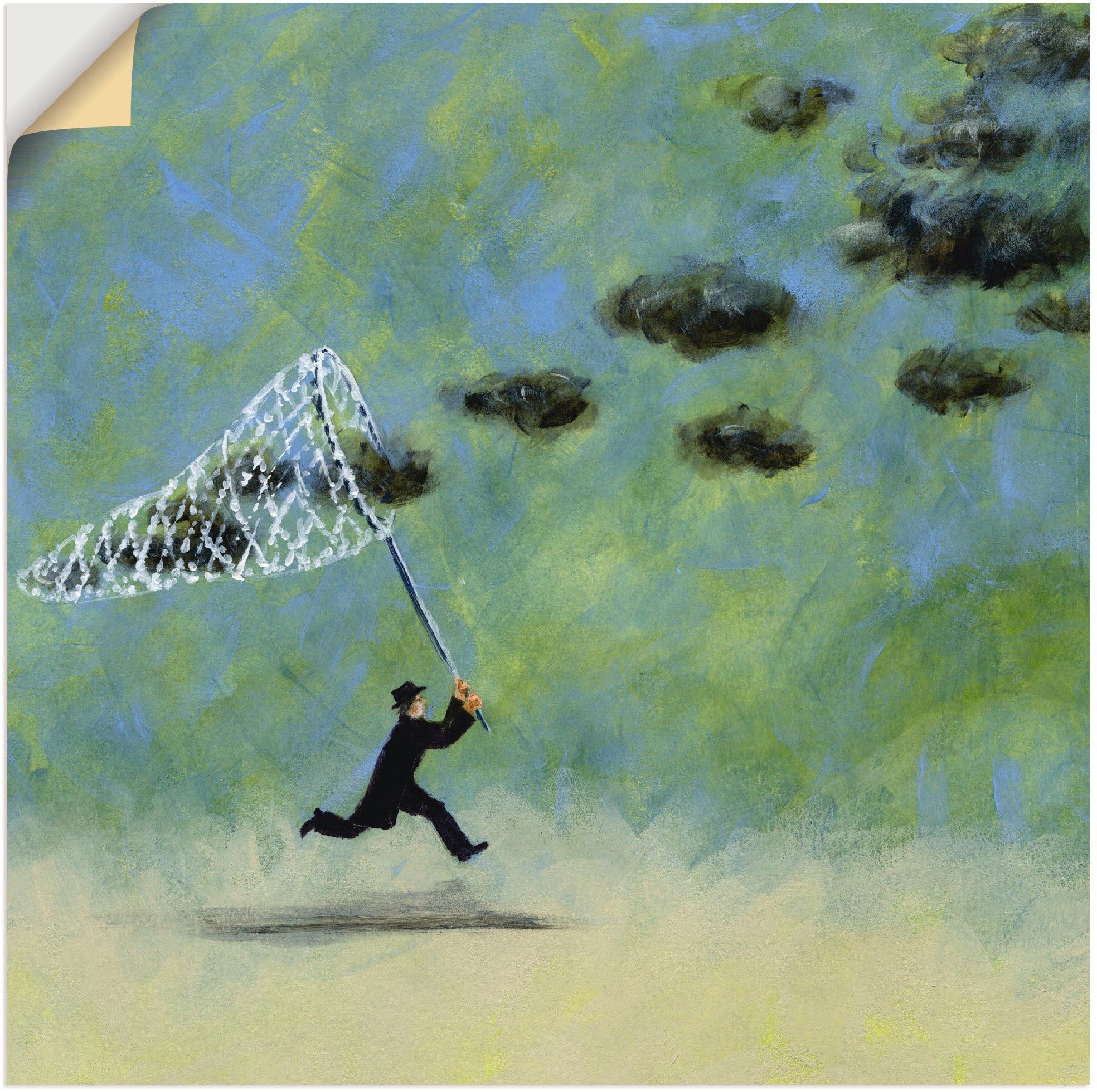 Artland Wandbild "Wolkenfänger", Mann, (1 St.), als Leinwandbild, Poster, Wandaufkleber in verschied. Größen